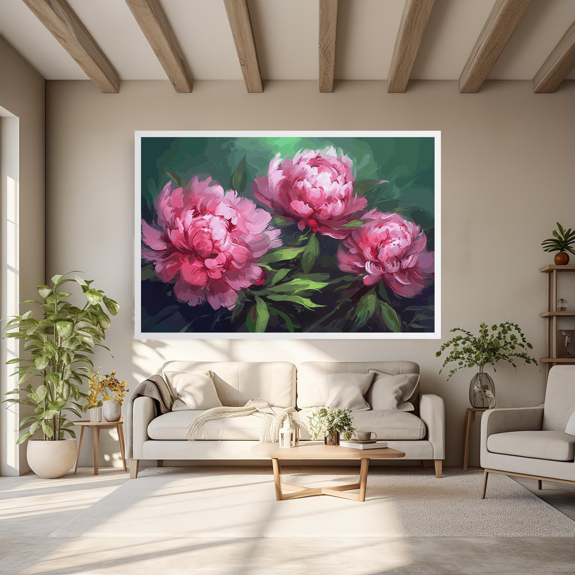 Leinwandbild Pretty Peonies mockup 6