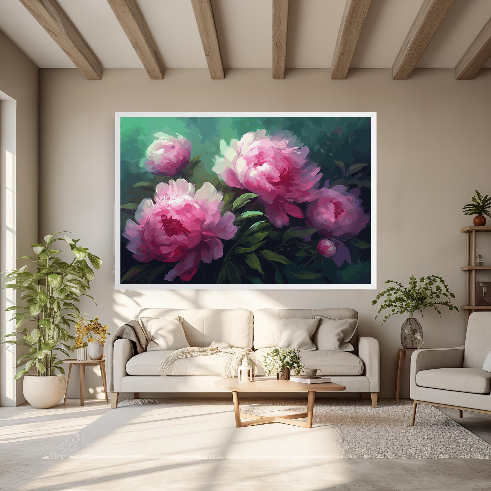 Leinwandbild Pretty Peony Paint mockup 6