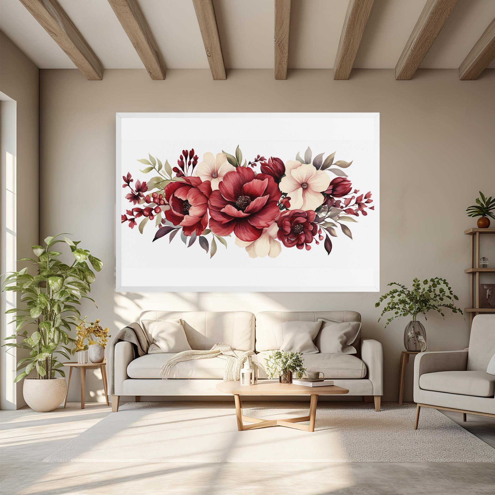 Leinwandbild Red Peony mockup 6