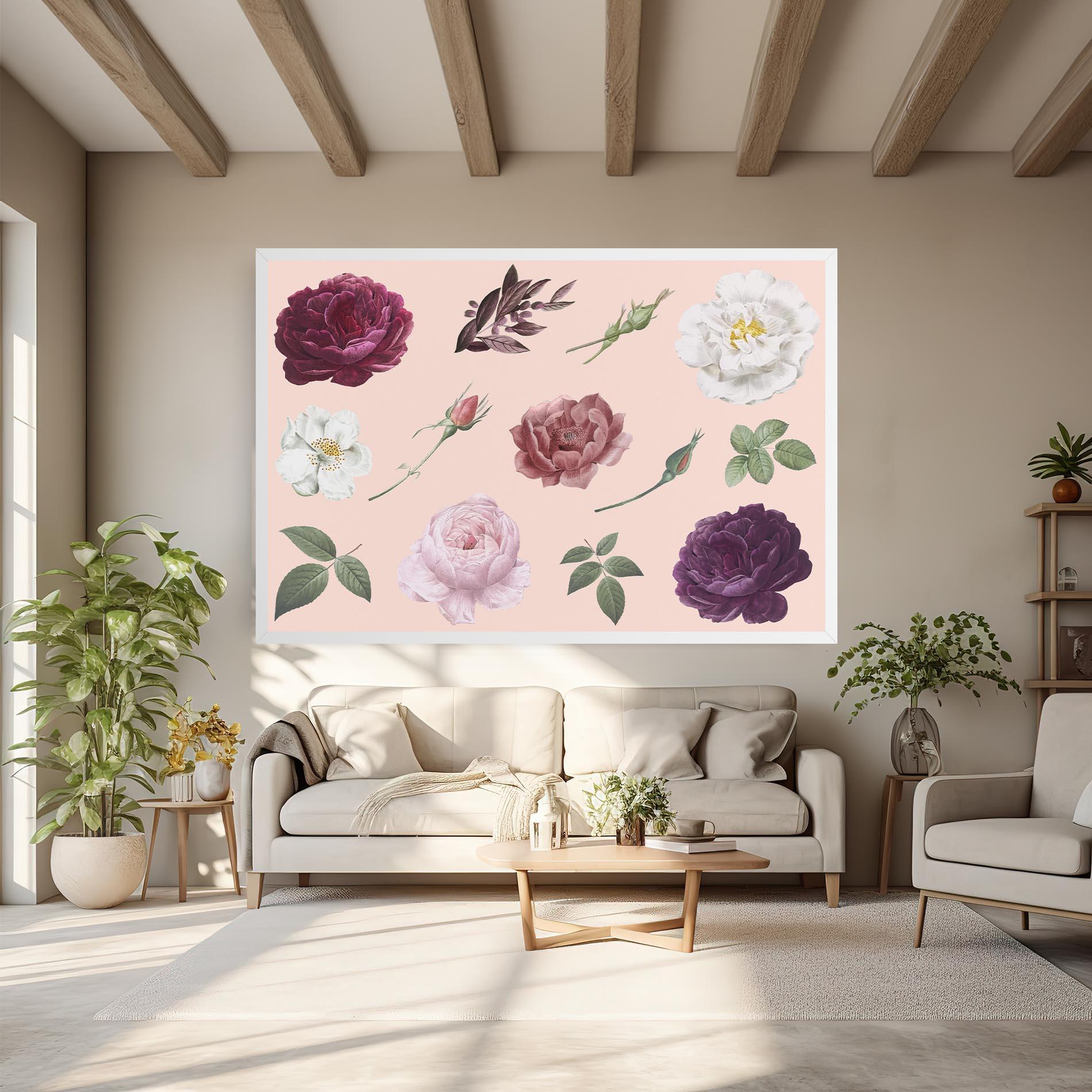 Leinwandbild Rose And Peony mockup 6