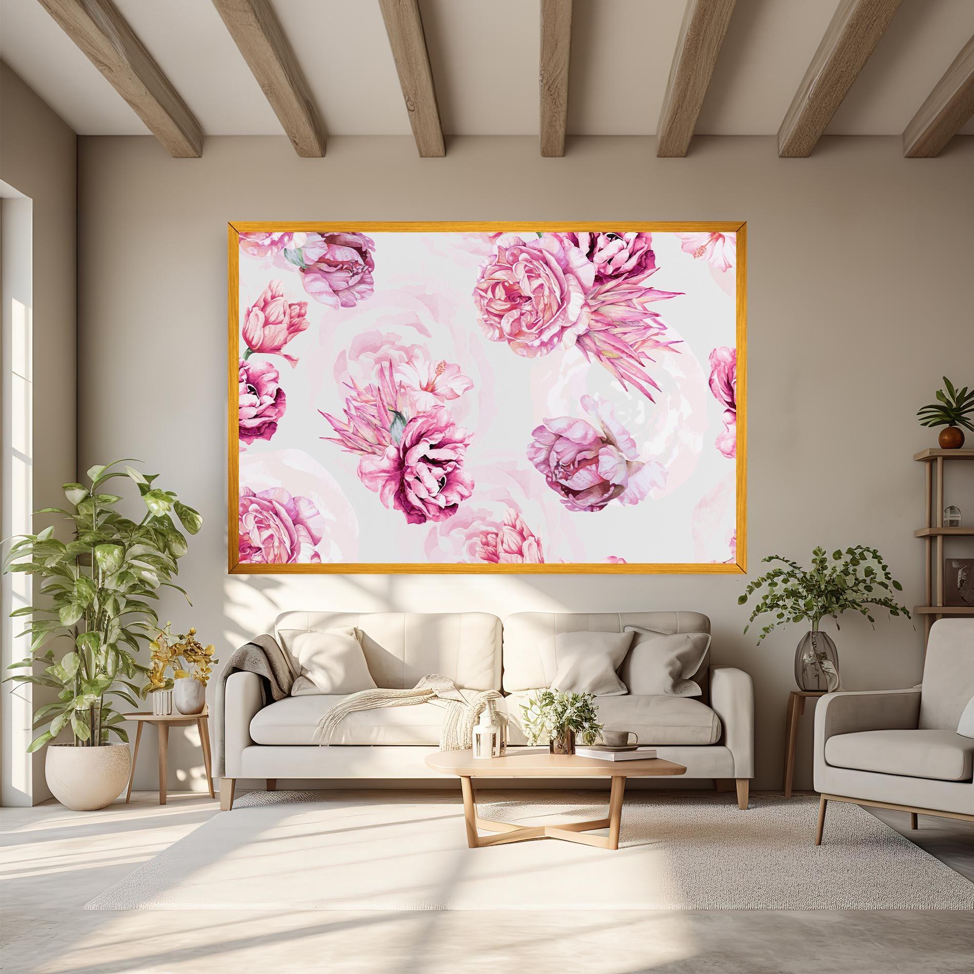 Leinwandbild Blooming Peony mockup 6
