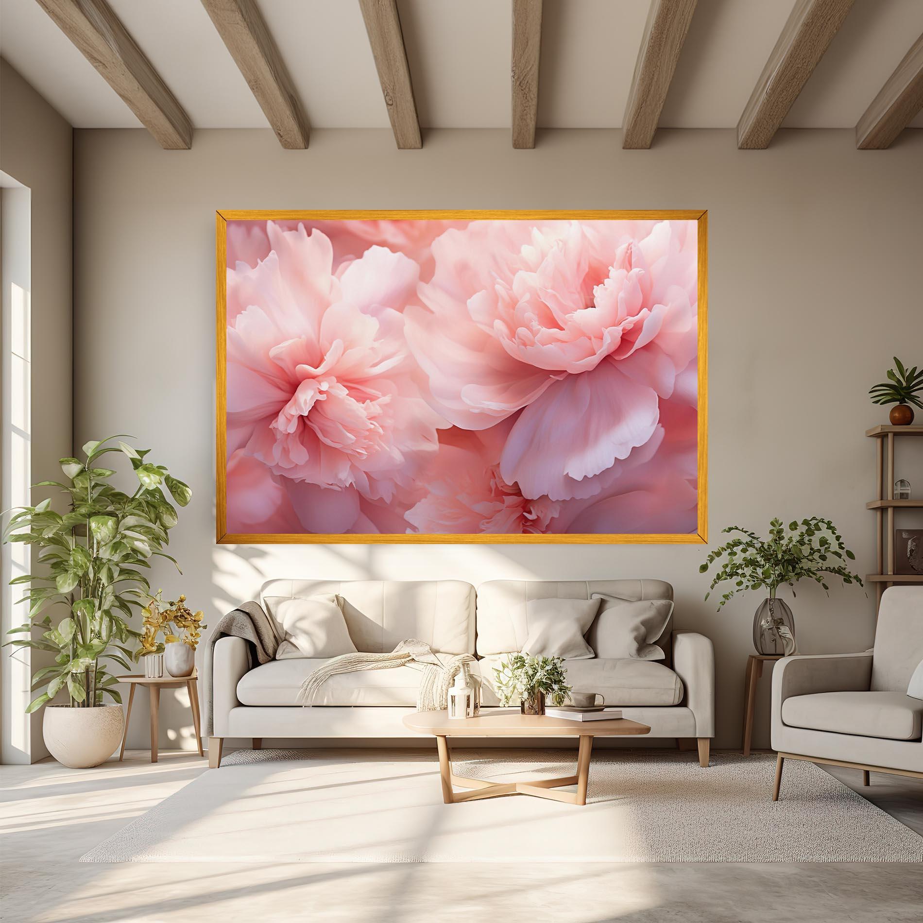 Leinwandbild Close Up Dreamy Peony mockup 6