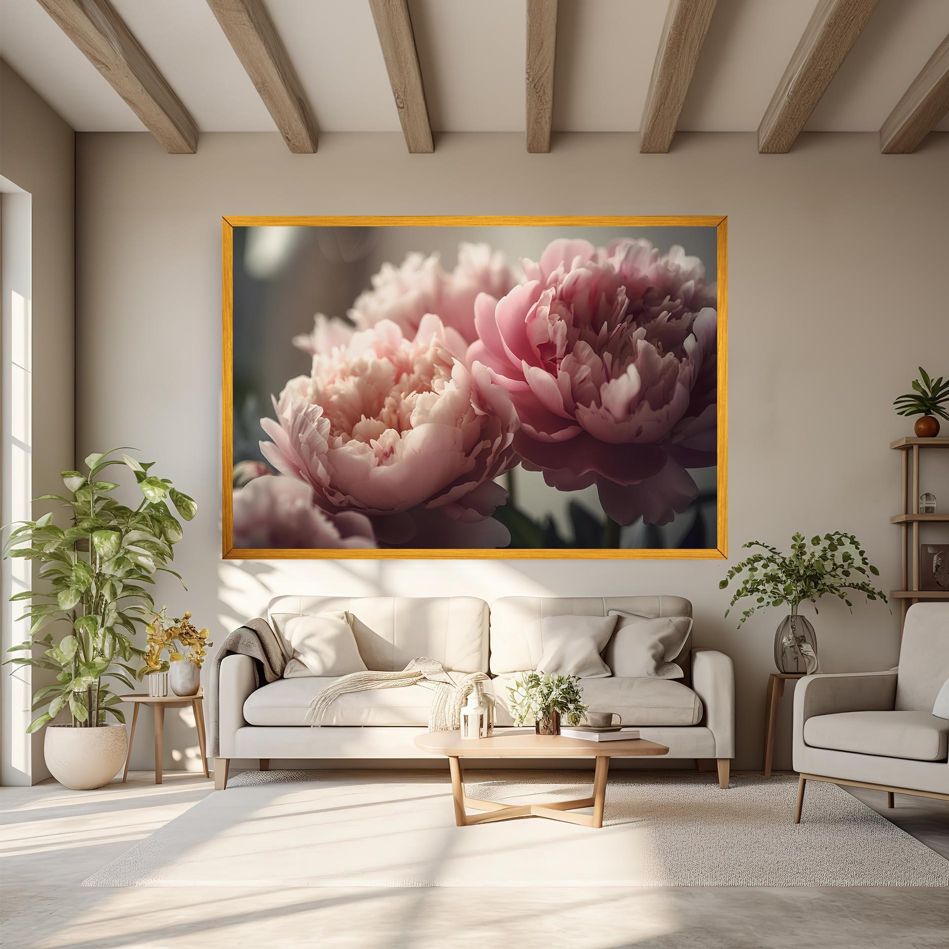 Leinwandbild Cream Dreamy Peony mockup 6