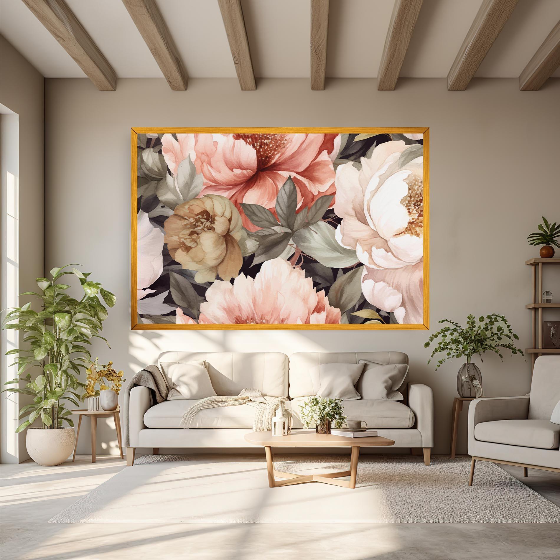 Leinwandbild Cream Pink Peony mockup 6