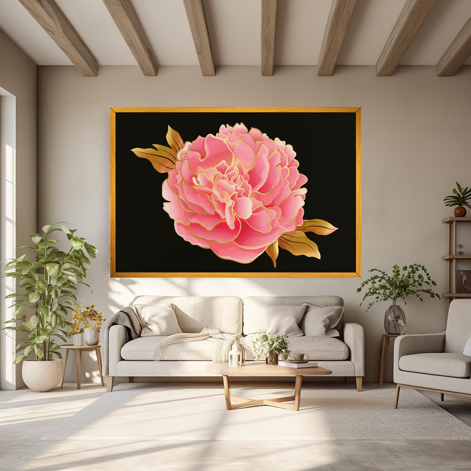 Gold Pinkk Peony mockup 6