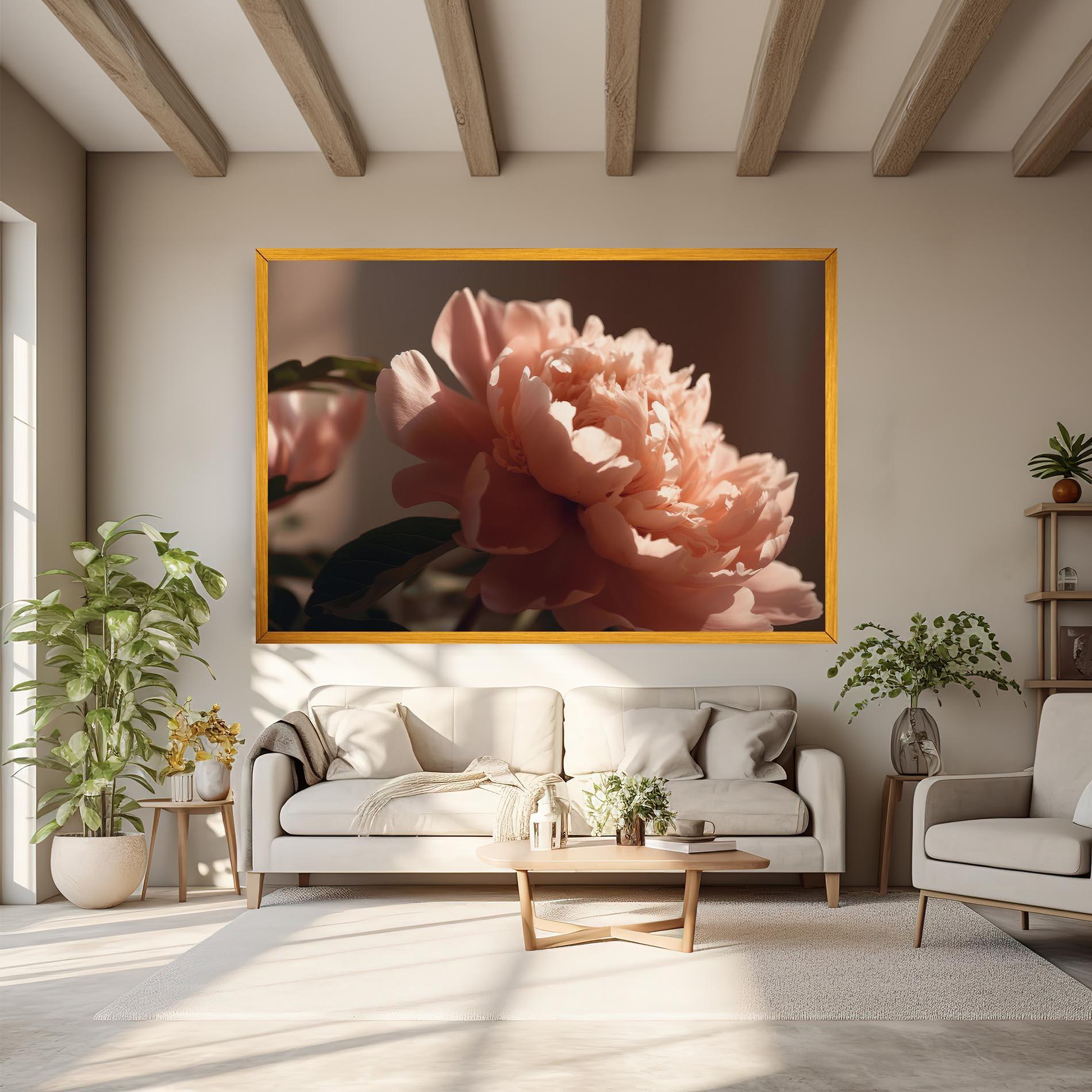 Leinwandbild Light Orange Peony View mockup 6