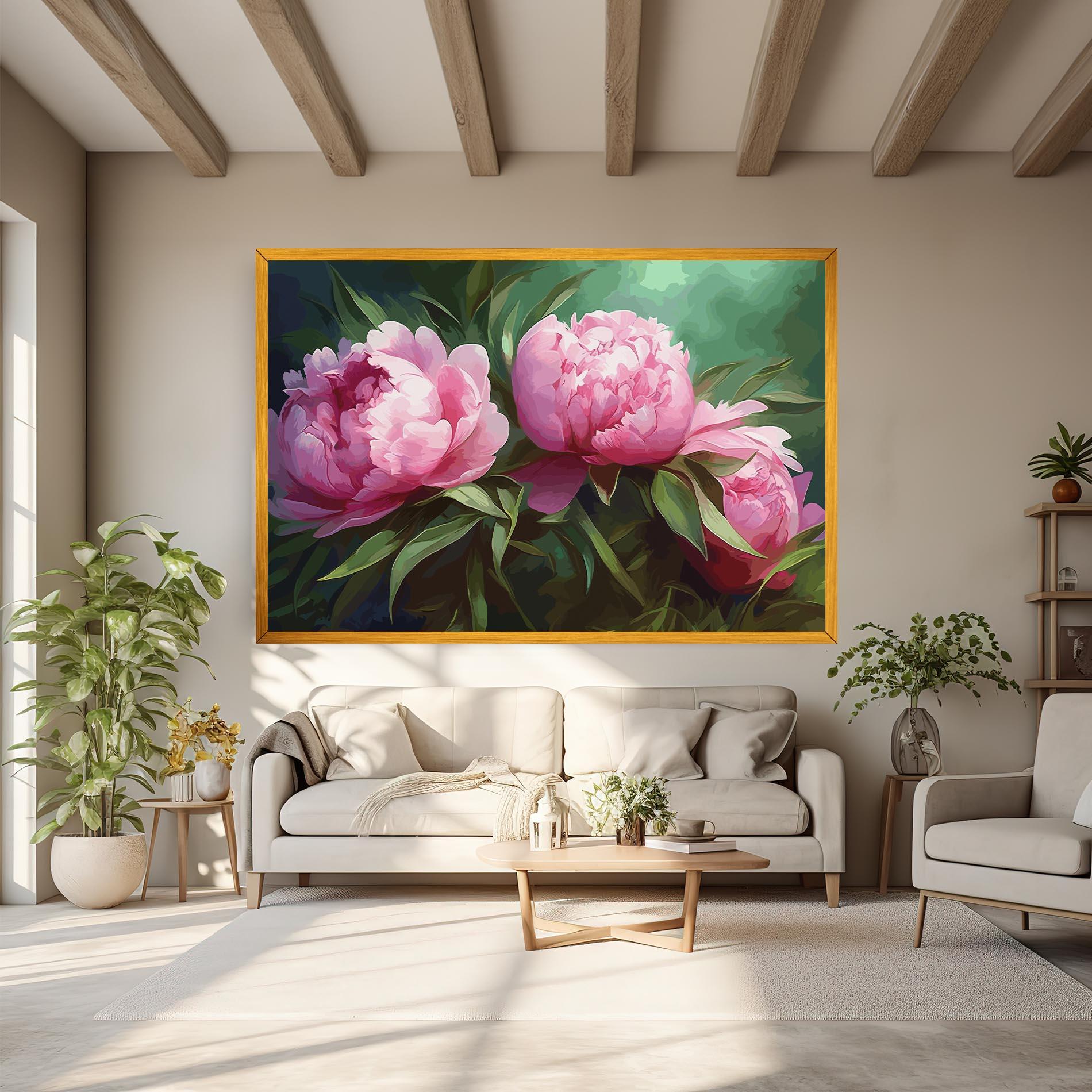 Leinwandbild Peonies Art mockup 6