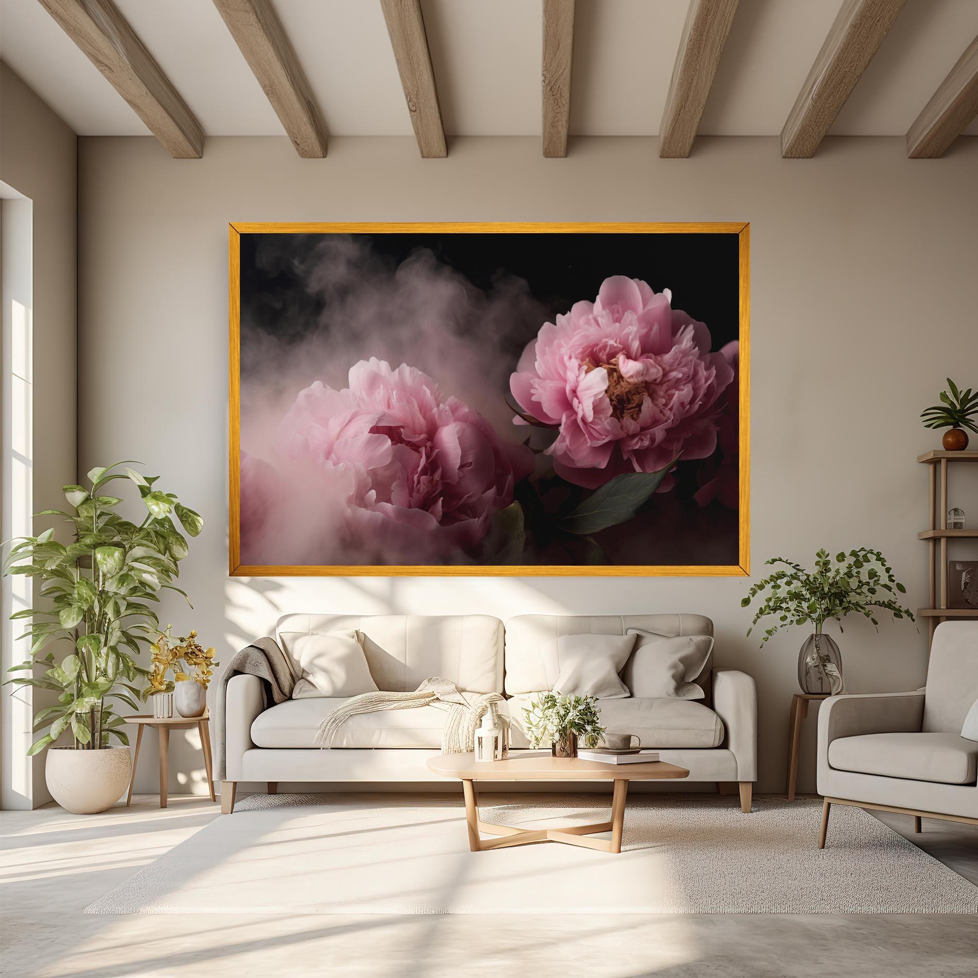 Leinwandbild Peony In Smoke mockup 6