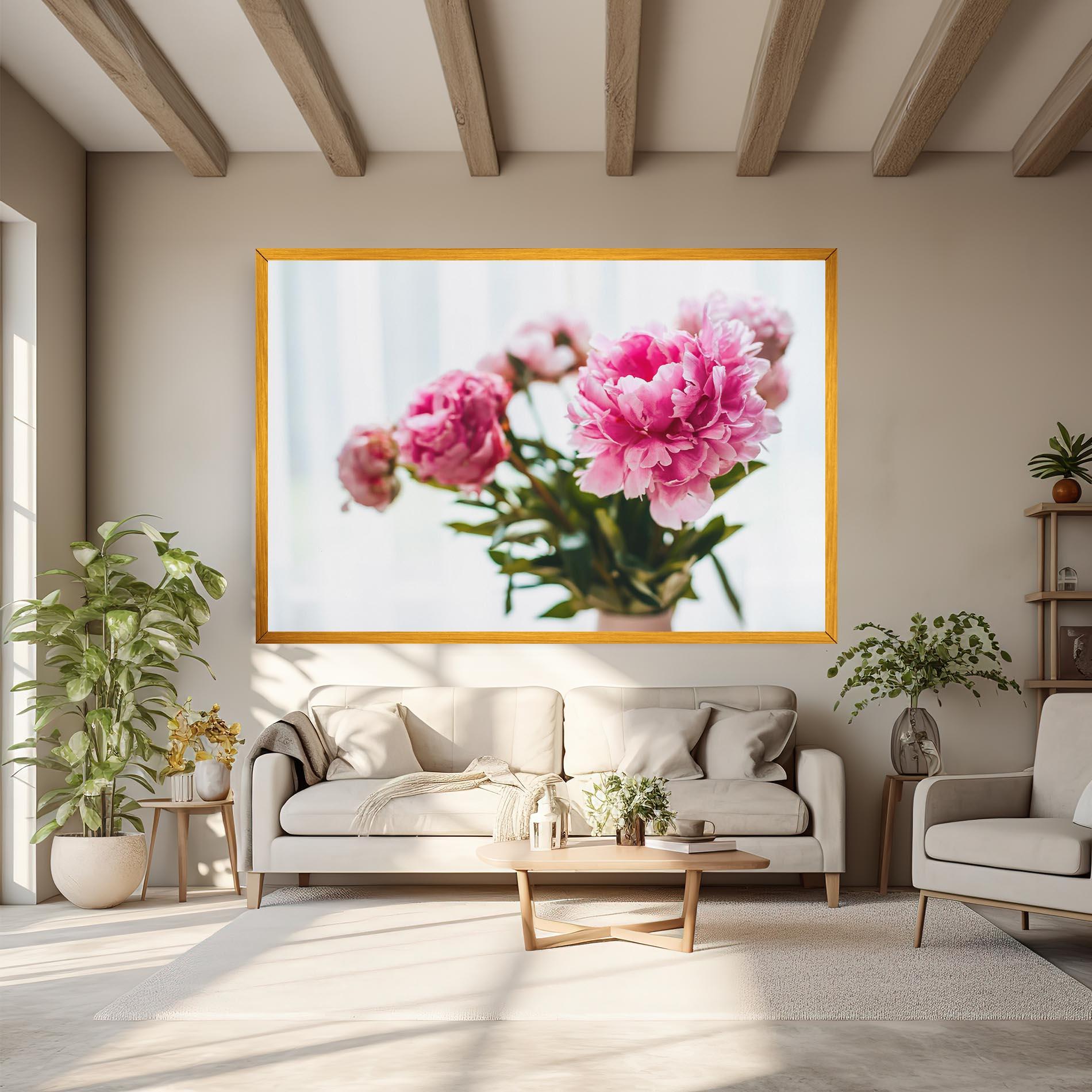 Leinwandbild Peony In Vase mockup 6