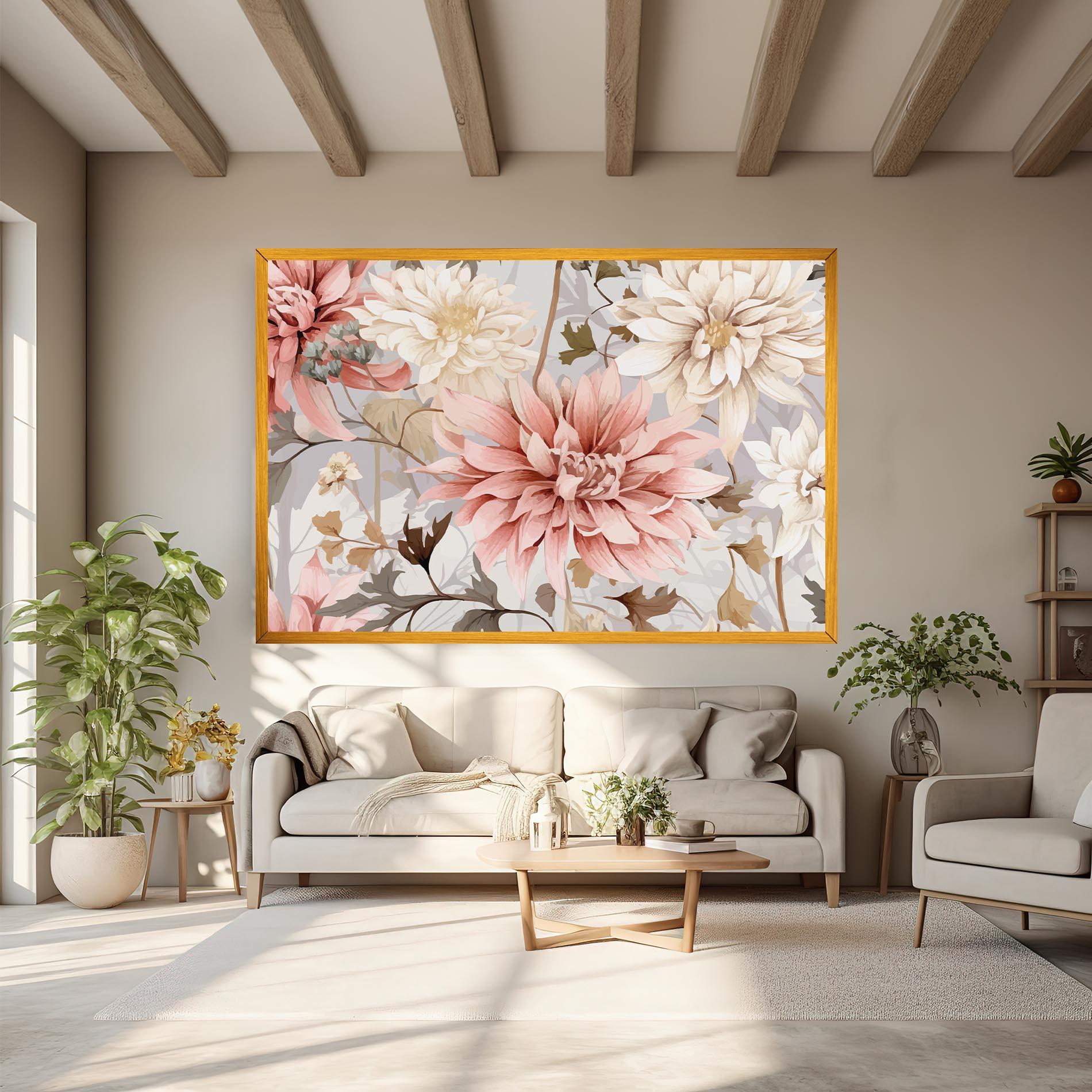 Leinwandbild Pink Cream Open Peony mockup 6