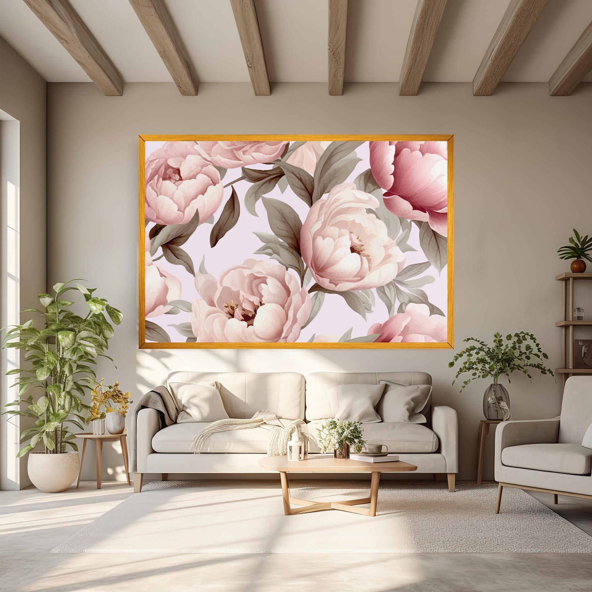 Leinwandbild Pink Peony Buds mockup 6