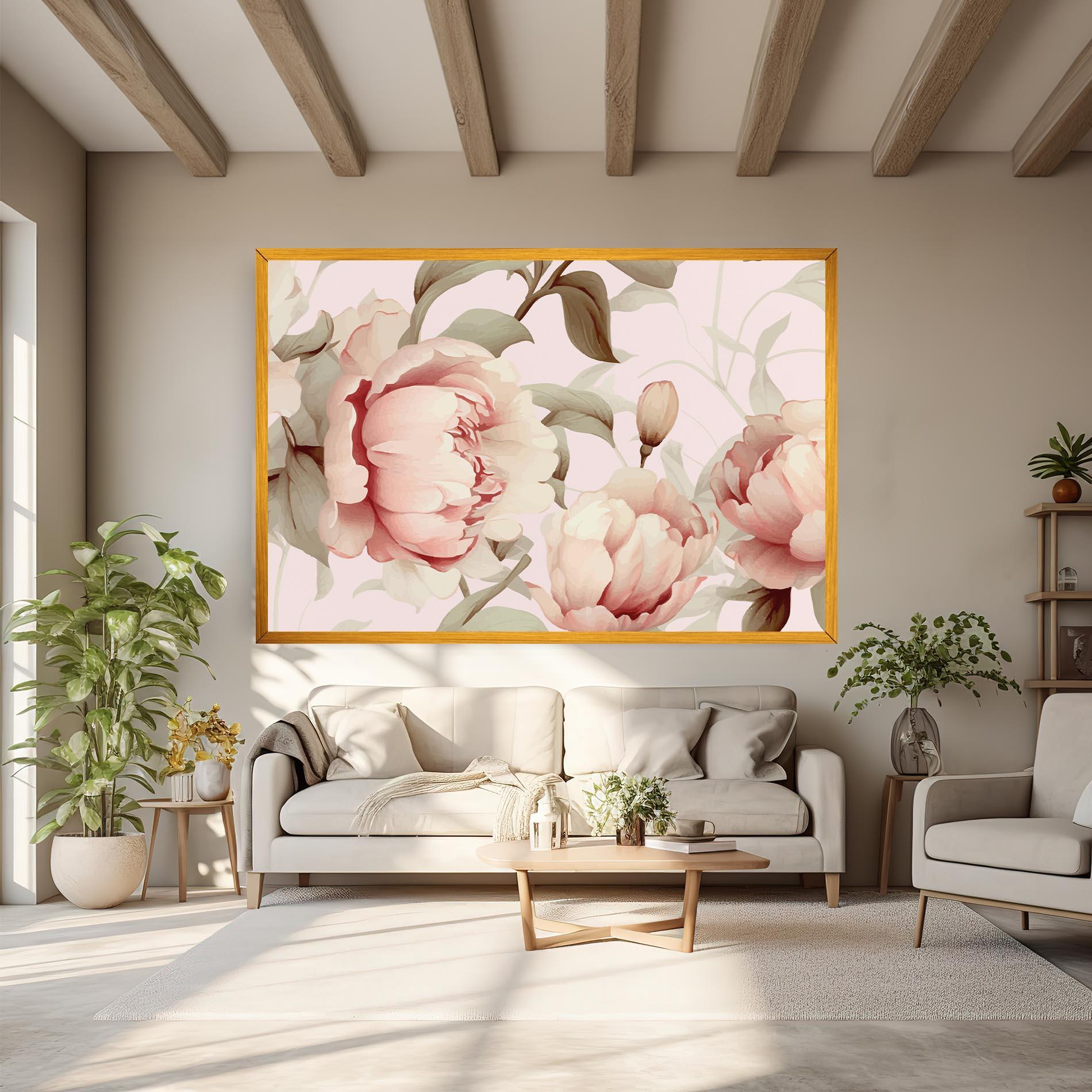 Leinwandbild Pink Pretty Peony mockup 6