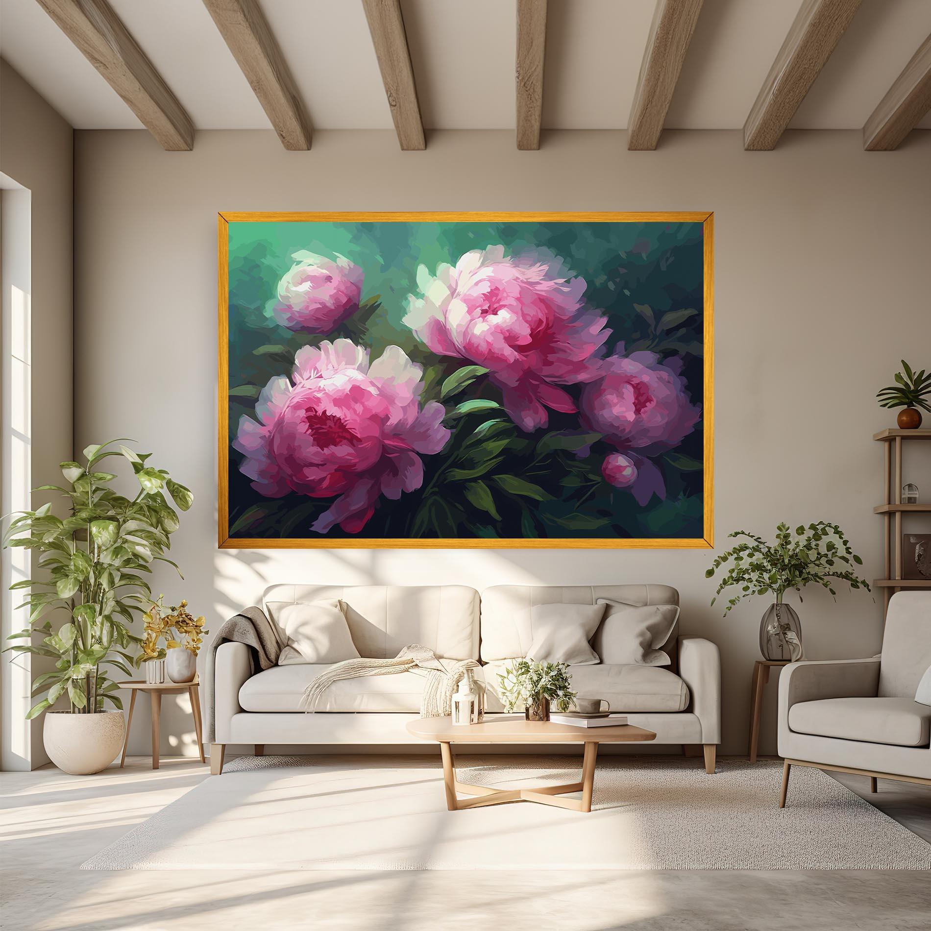Leinwandbild Pretty Peony Paint mockup 6
