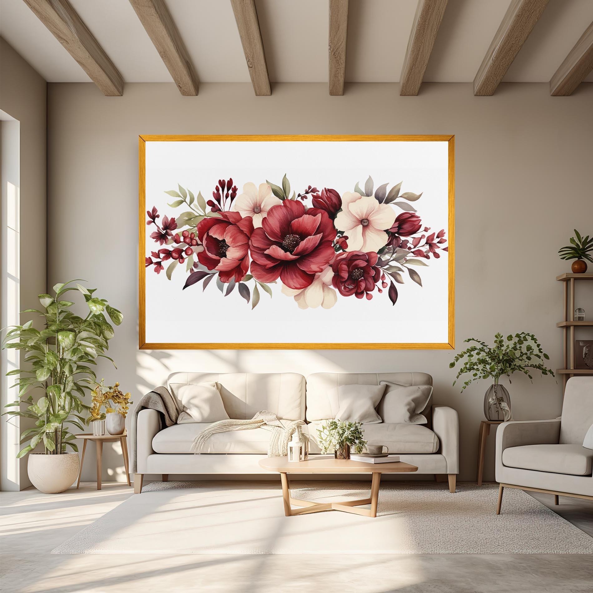 Leinwandbild Red Peony mockup 6