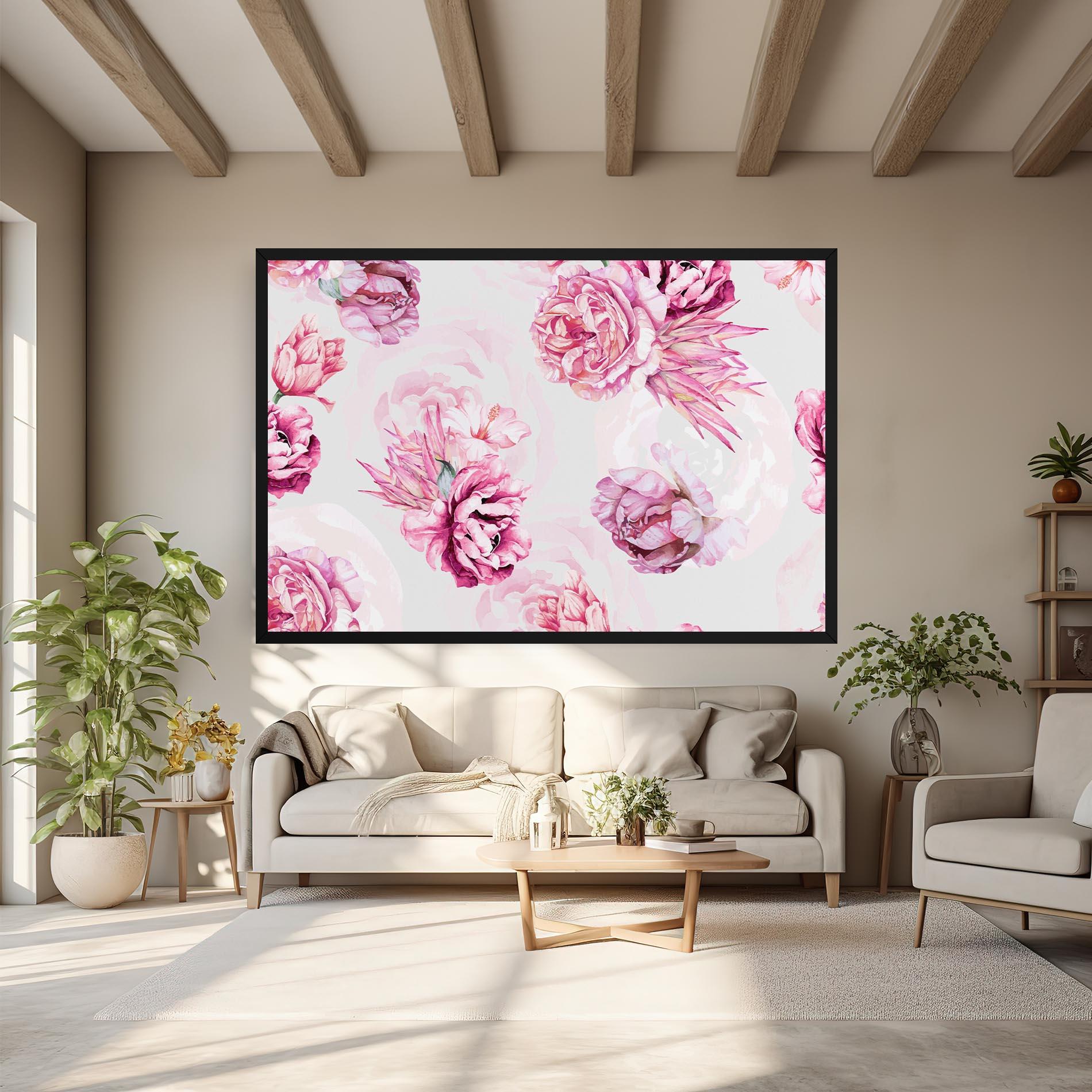 Leinwandbild Blooming Peony mockup 6
