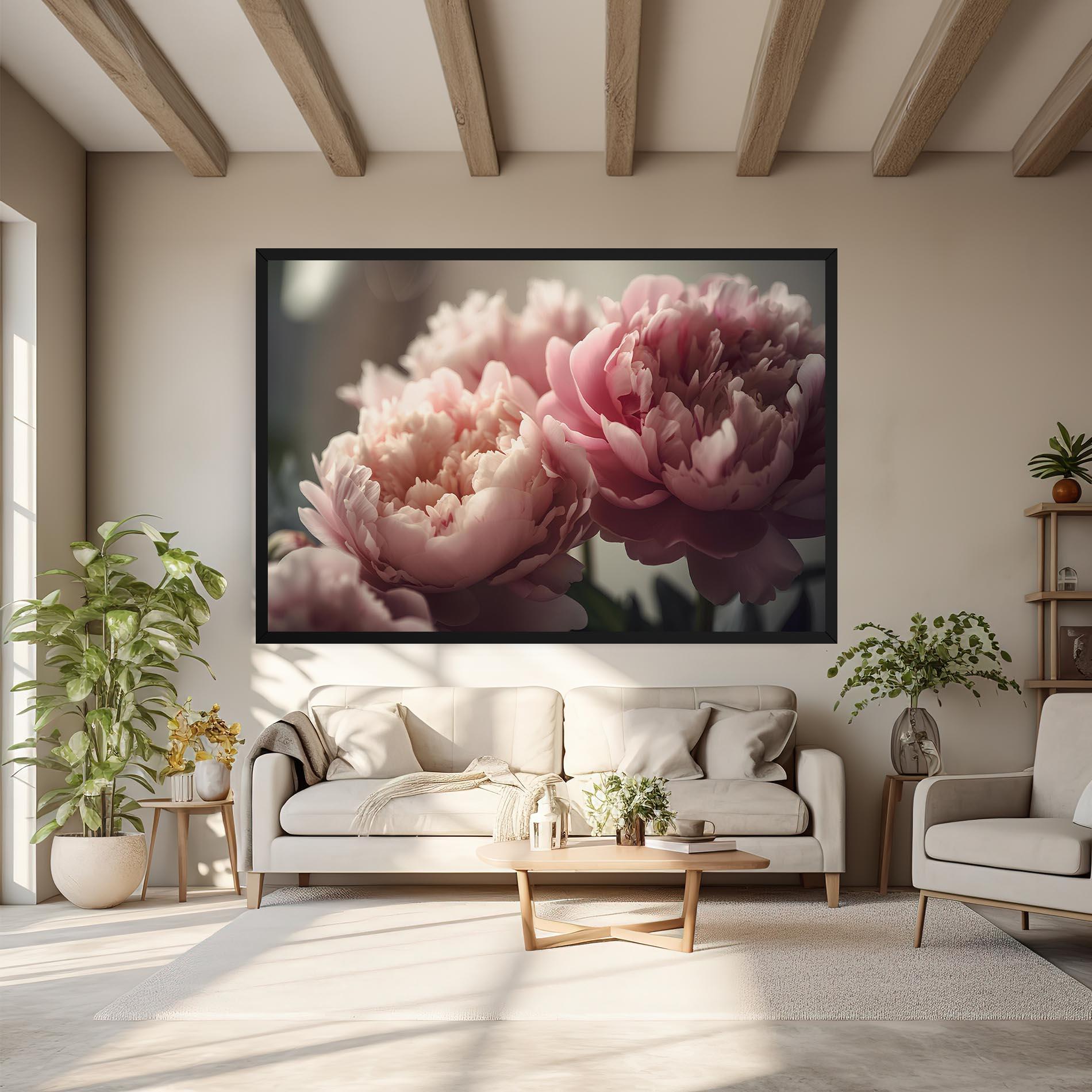 Leinwandbild Cream Dreamy Peony mockup 6