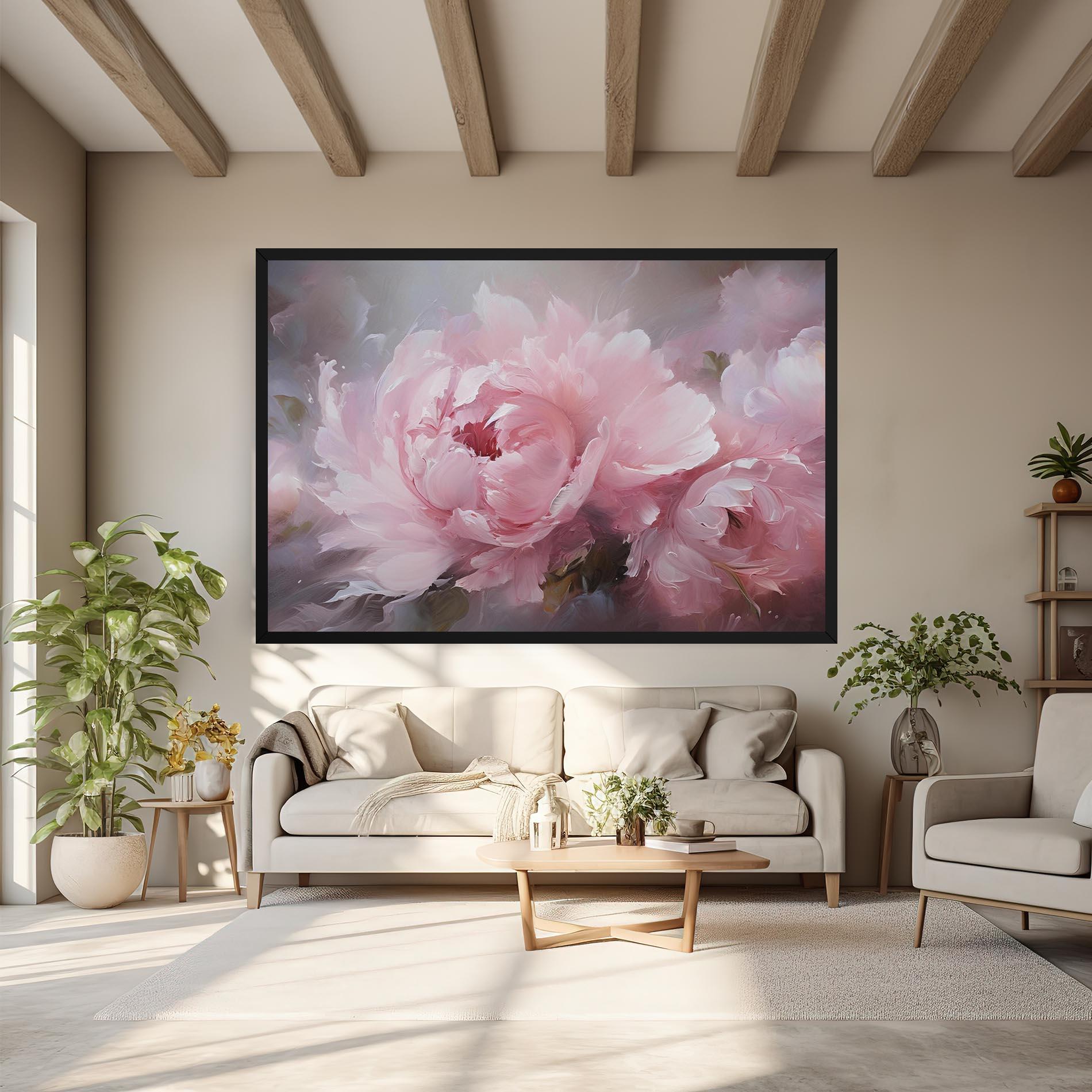 Leinwandbild Dreamy Painting Peony mockup 6