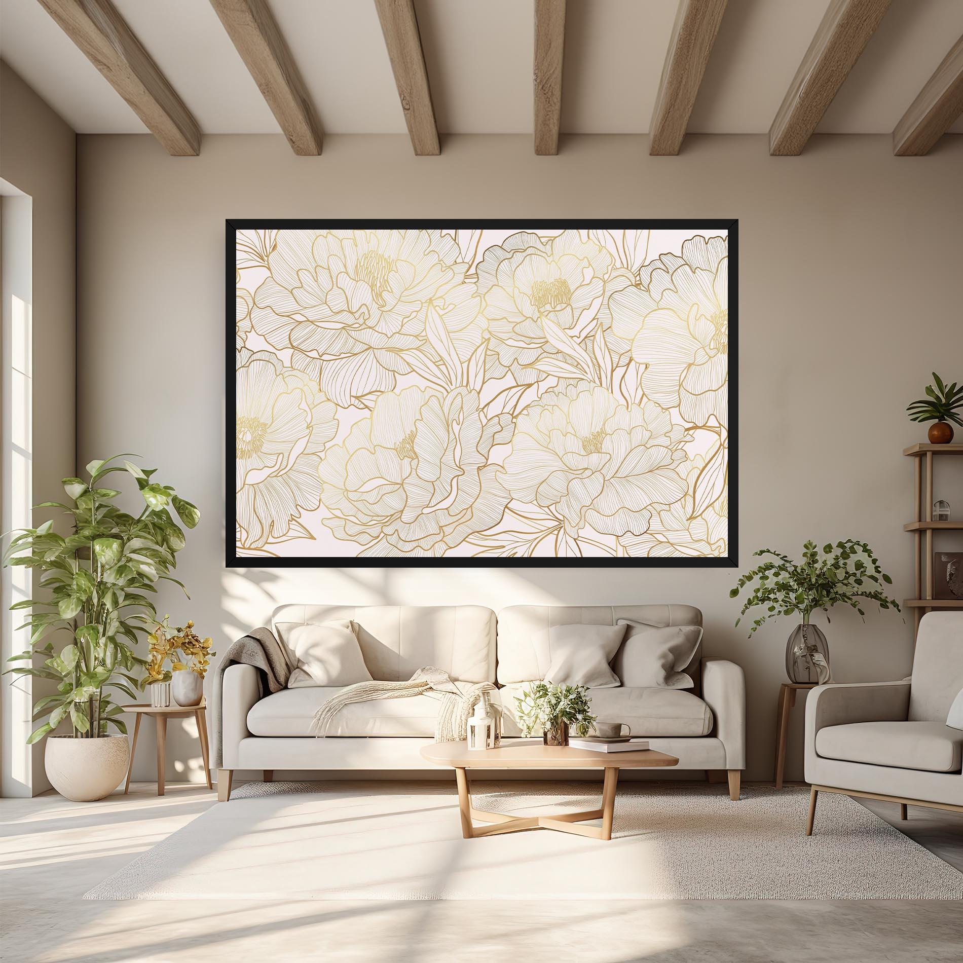 Leinwandbild Golden Peony mockup 6