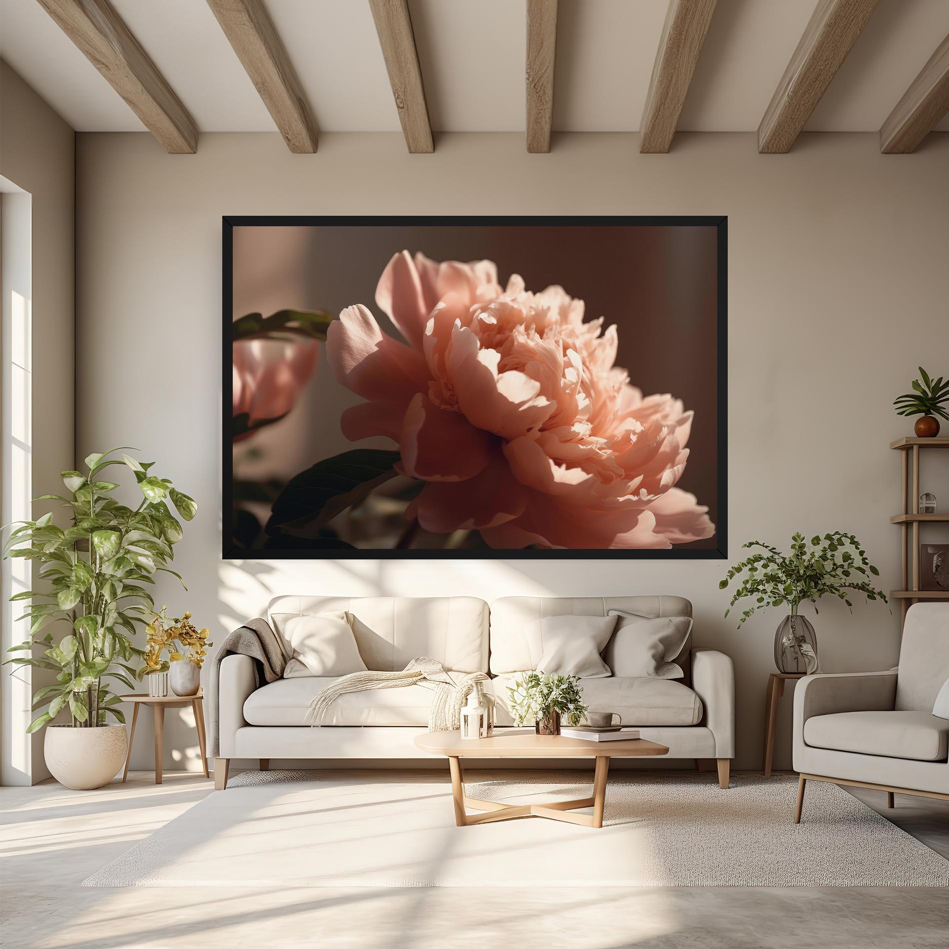 Leinwandbild Light Orange Peony View mockup 6