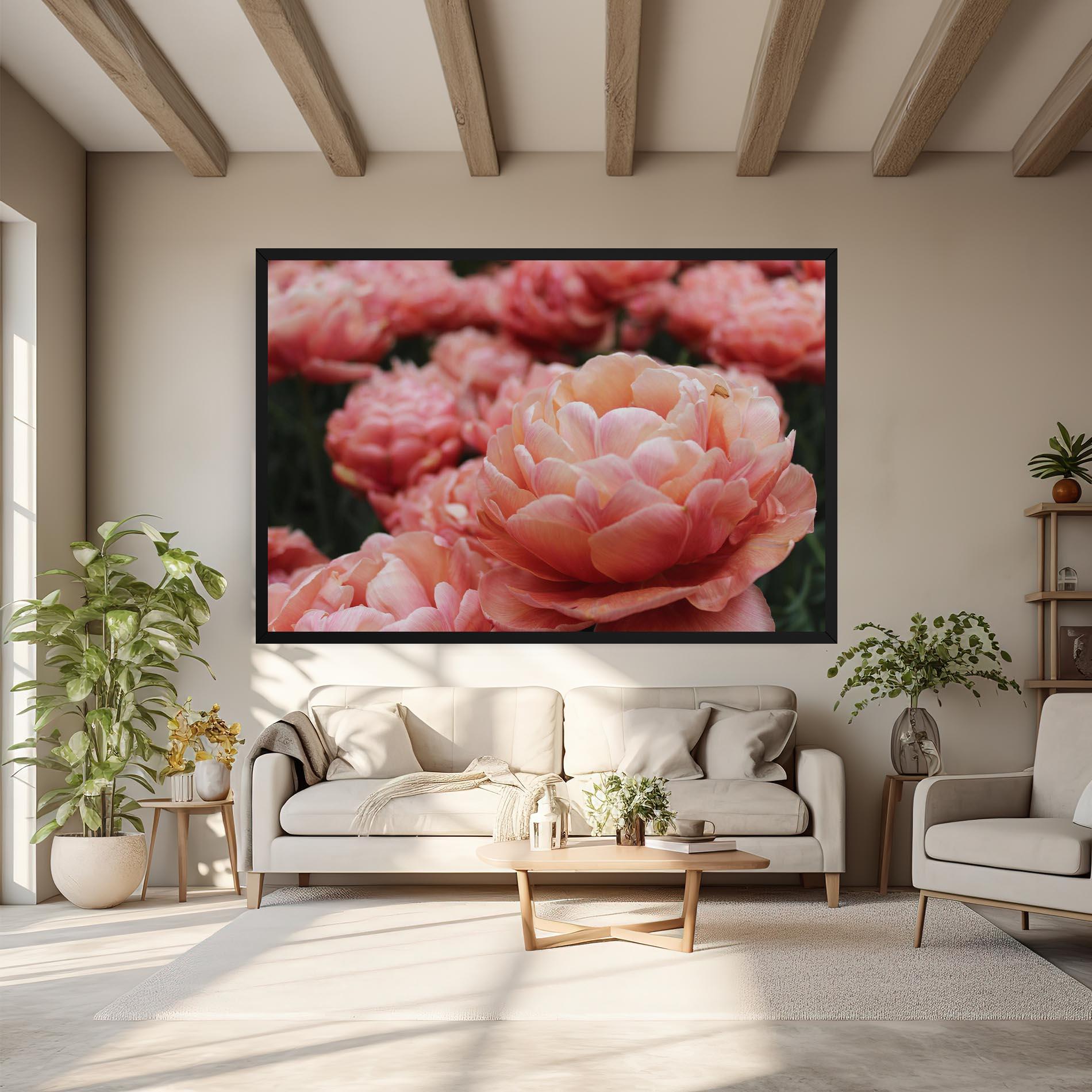 Leinwandbild Light Orange Peony mockup 6