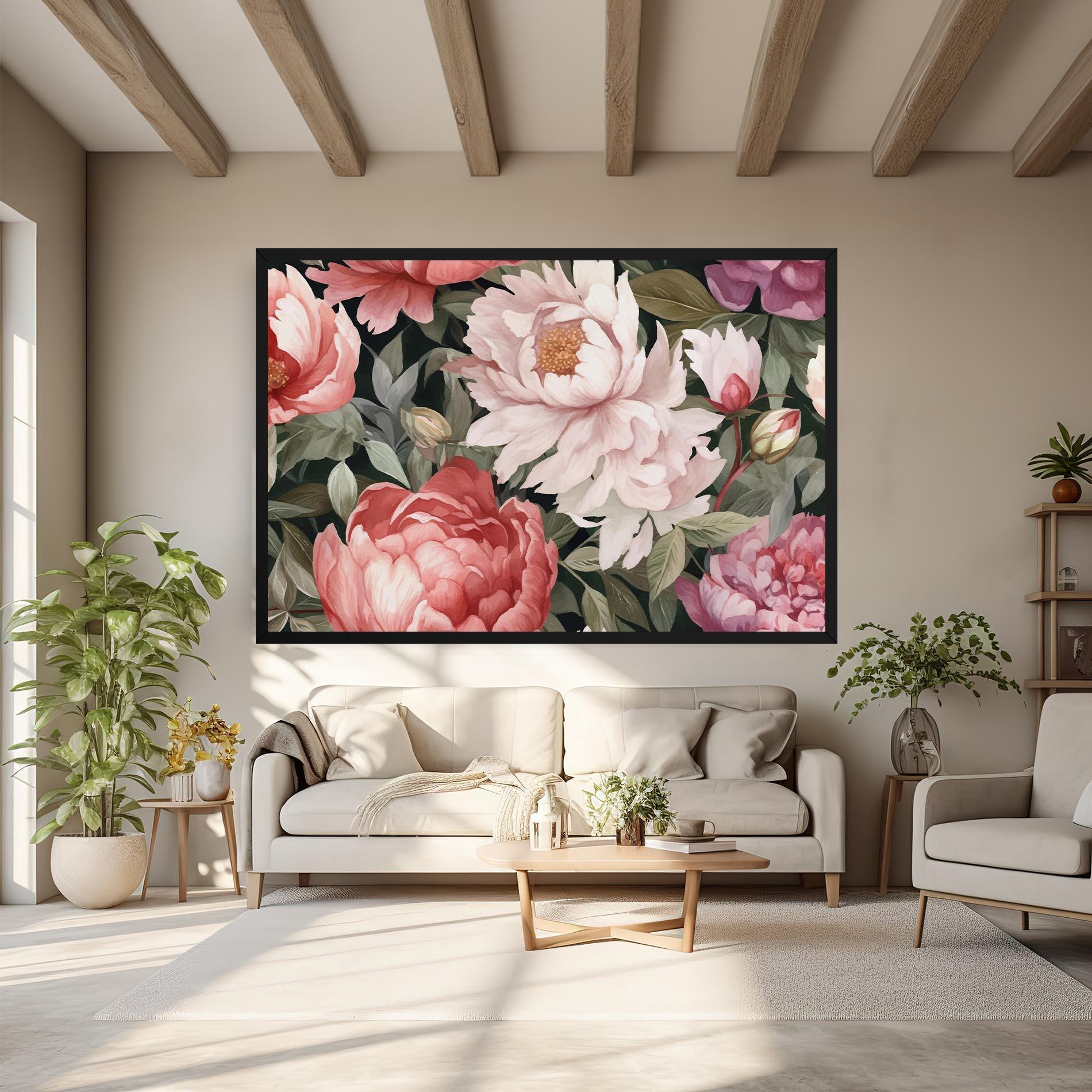 Leinwandbild Light Peony Art mockup 6