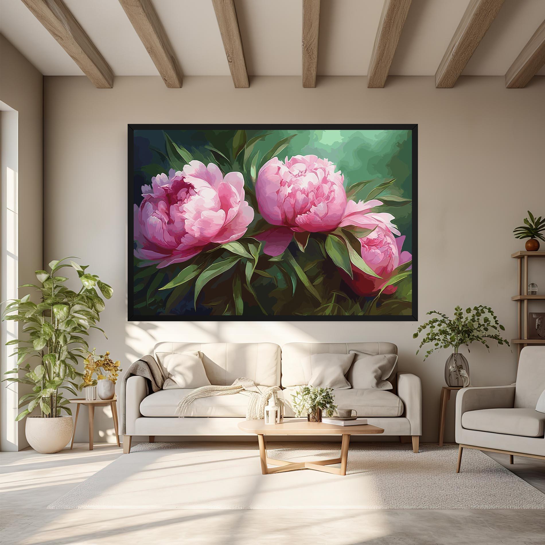 Leinwandbild Peonies Art mockup 6
