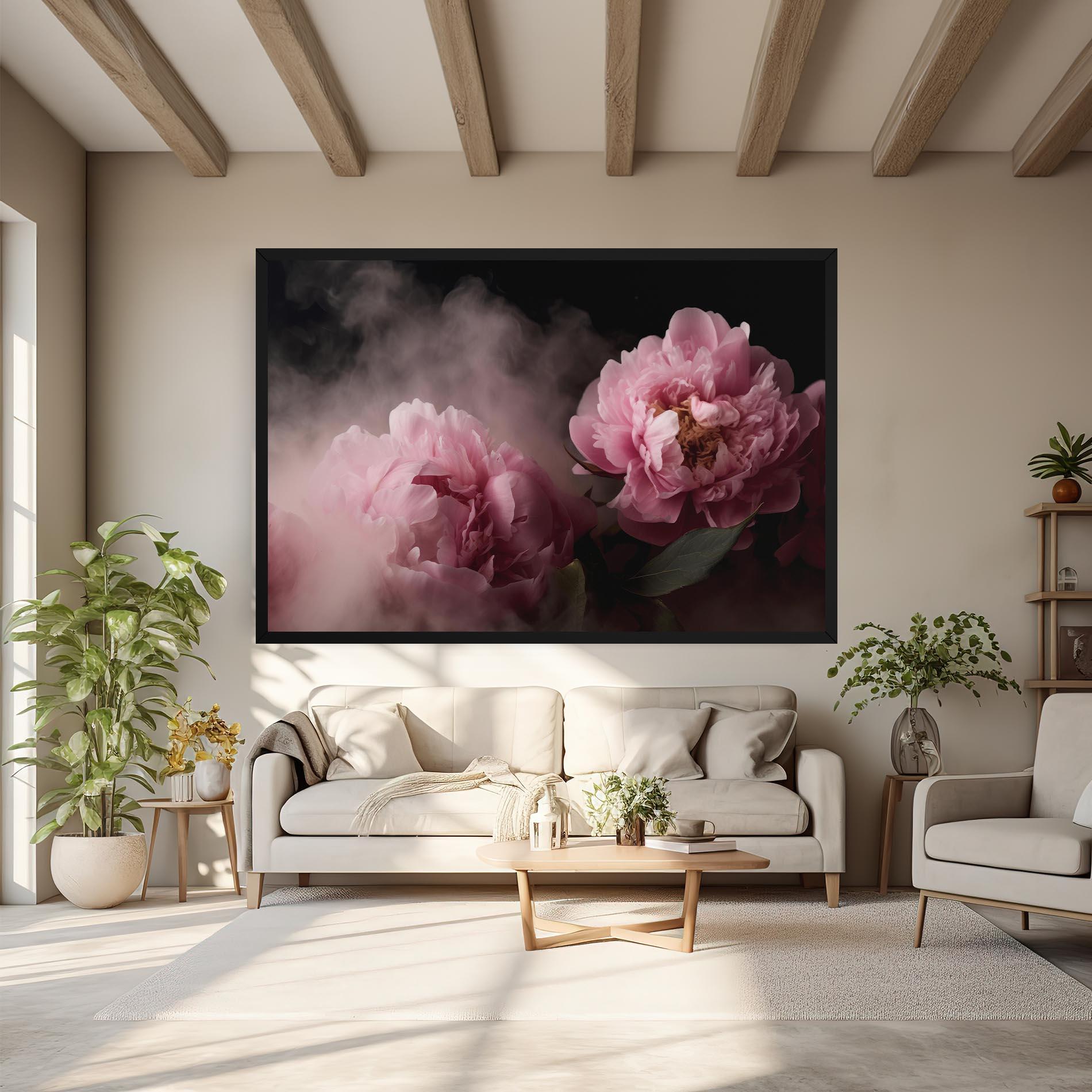 Leinwandbild Peony In Smoke mockup 6