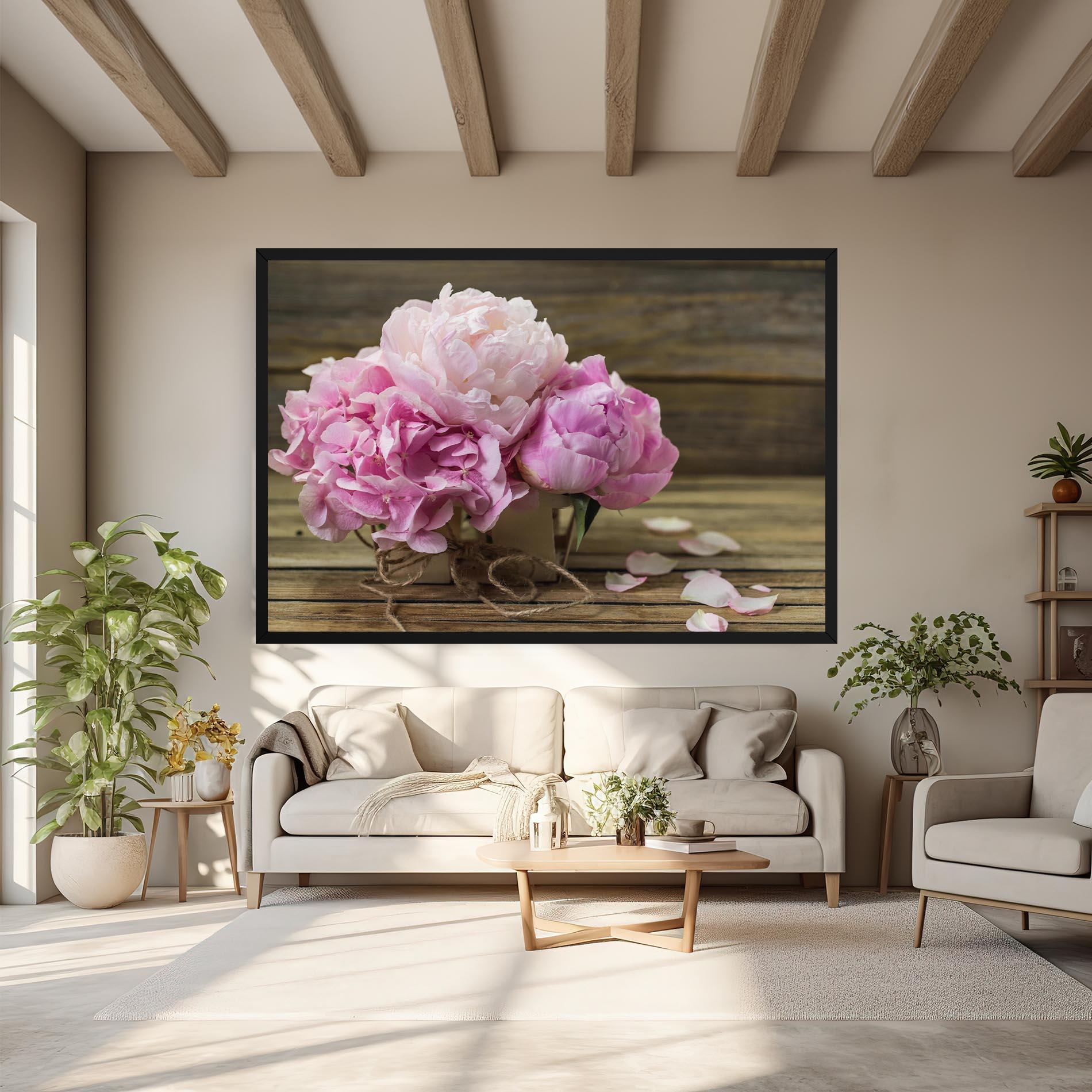 Leinwandbild Peony On Table mockup 6