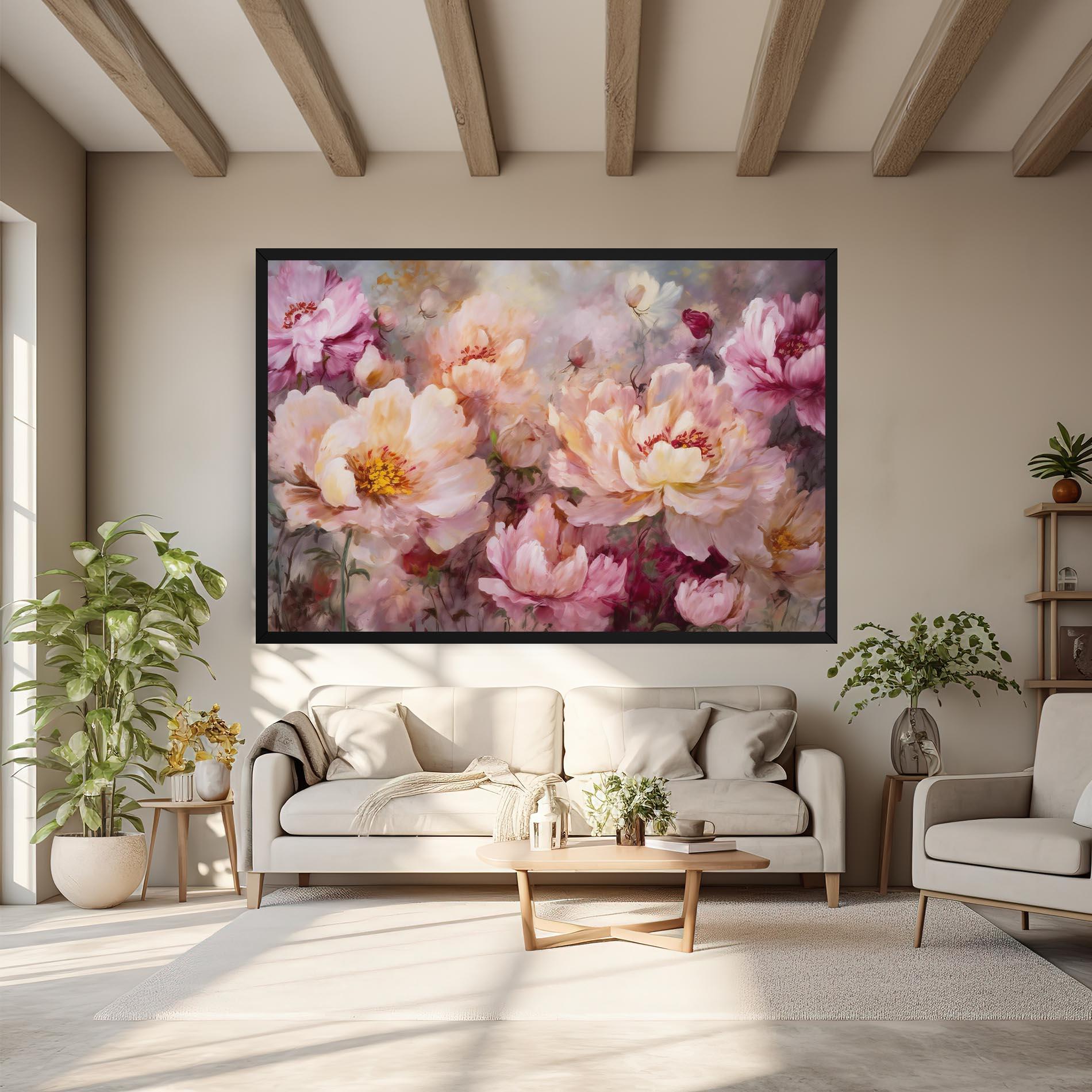 Leinwandbild Peony Painting Art mockup 6