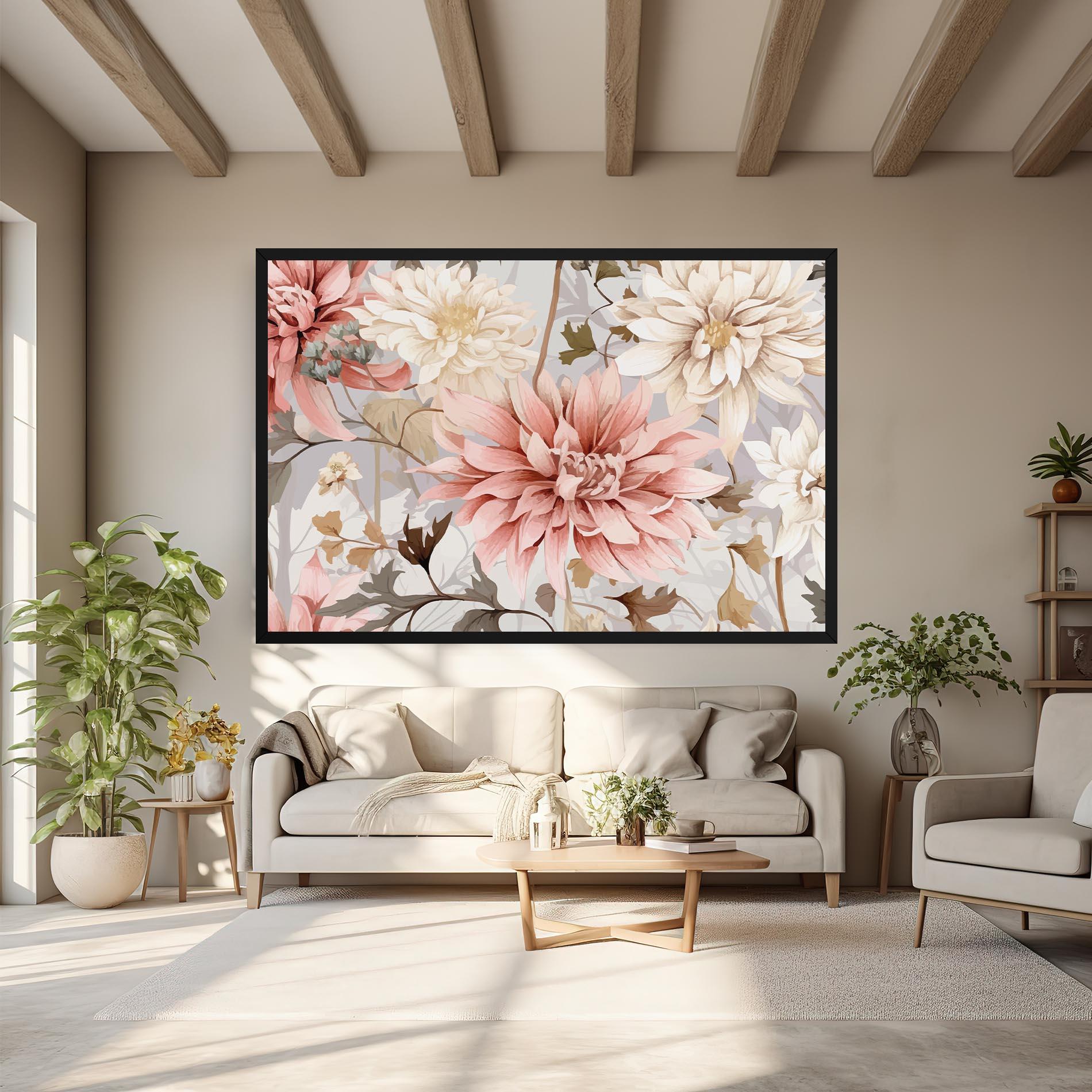 Leinwandbild Pink Cream Open Peony mockup 6