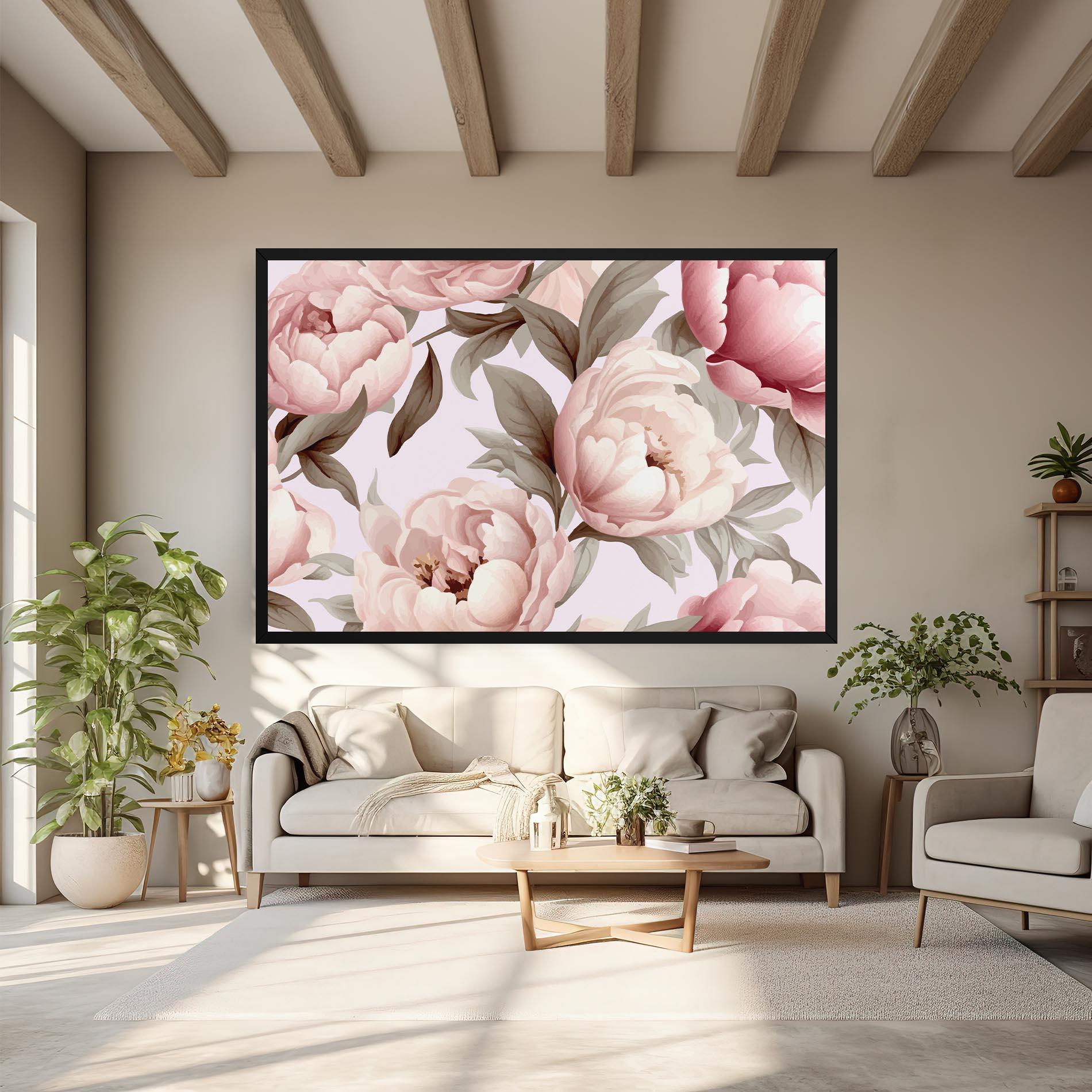 Leinwandbild Pink Peony Buds mockup 6