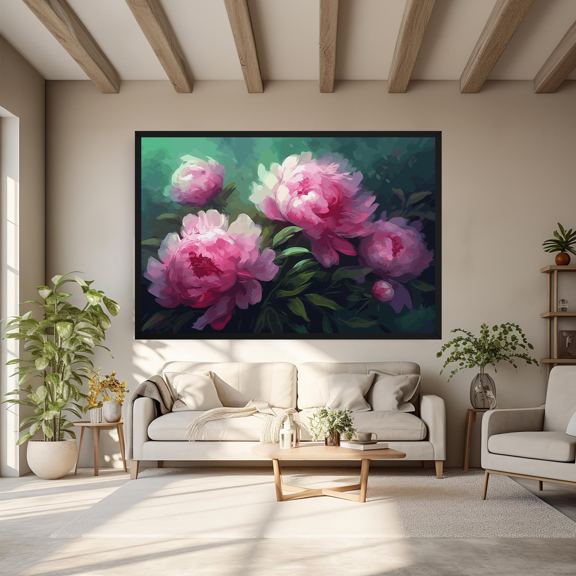 Leinwandbild Pretty Peony Paint mockup 6