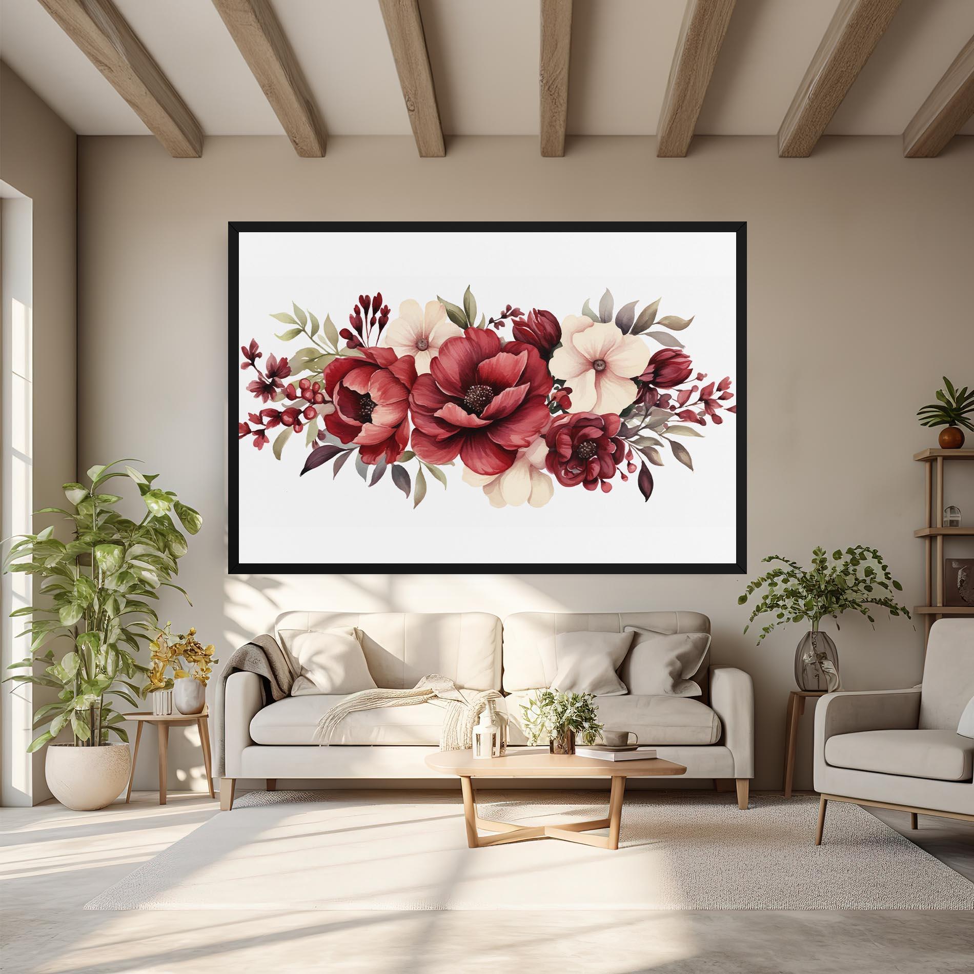 Leinwandbild Red Peony mockup 6