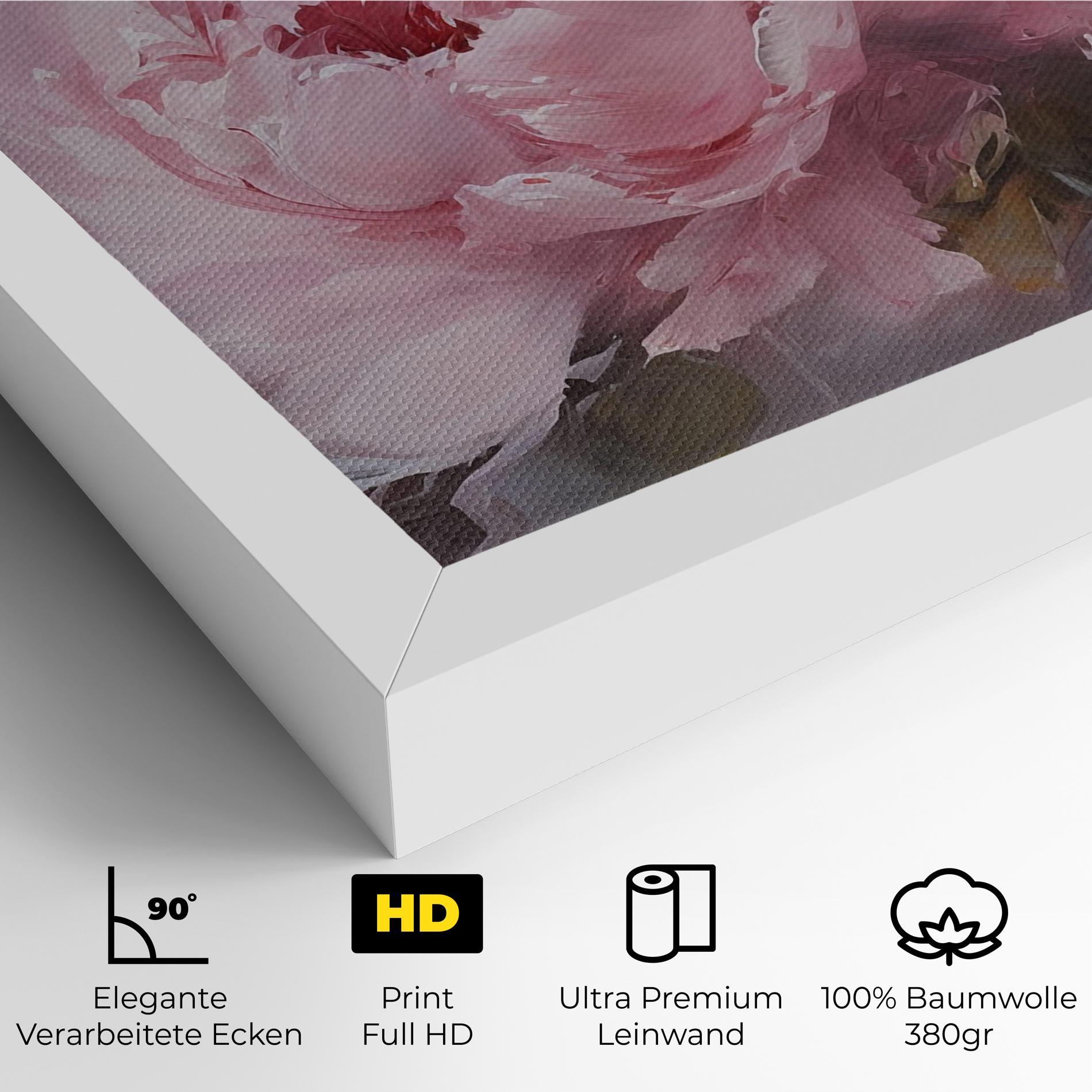 Leinwandbild Dreamy Painting Peony mockup 4