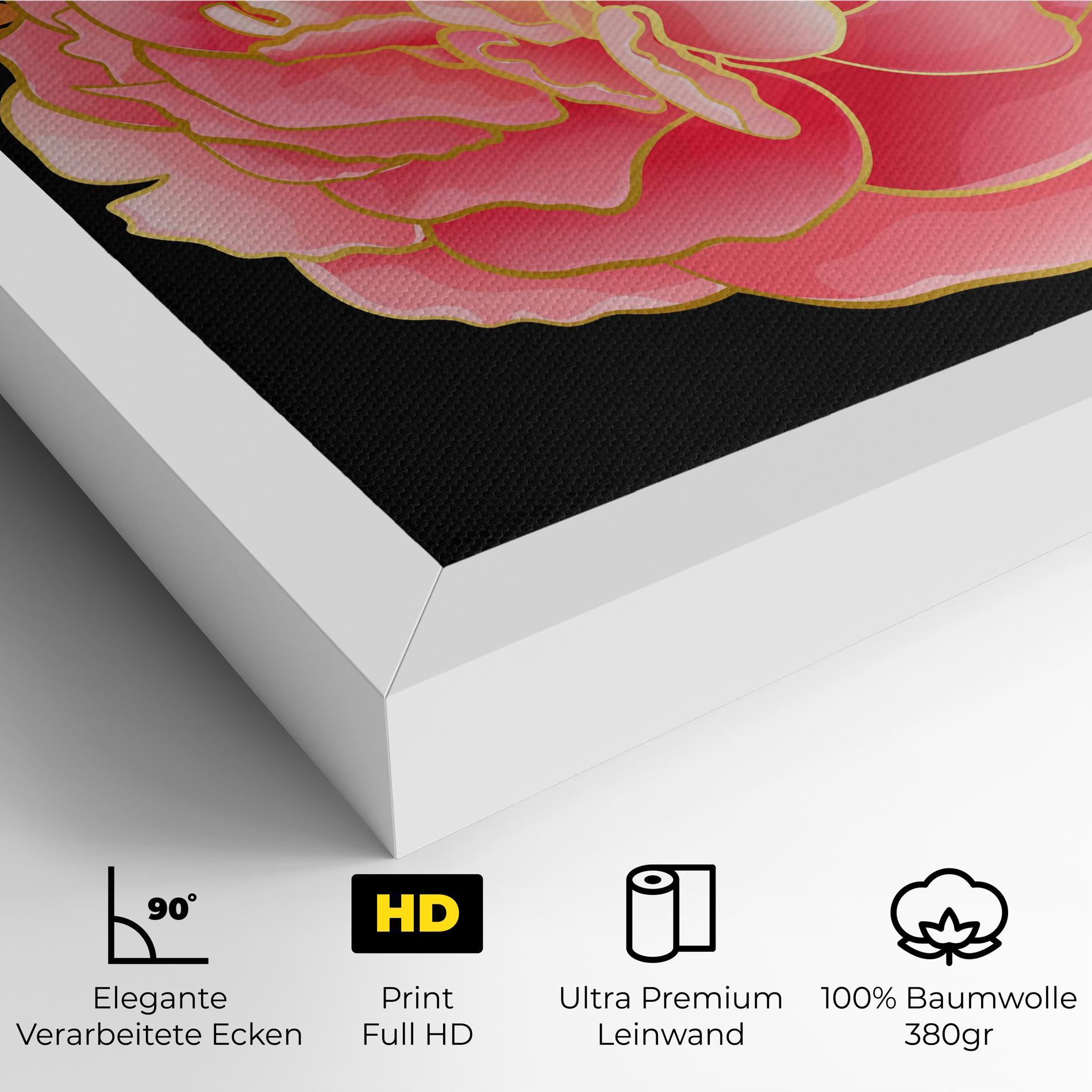 Leinwandbild Gold Pinkk Peony mockup 4