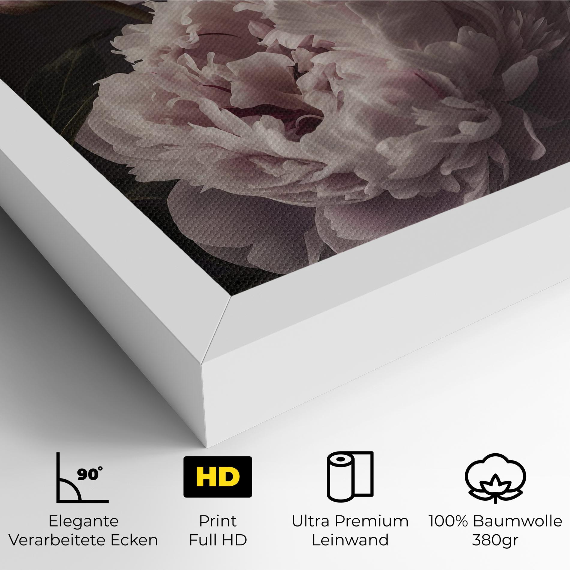 Leinwandbild Grey Pastel Pink Peony mockup 4