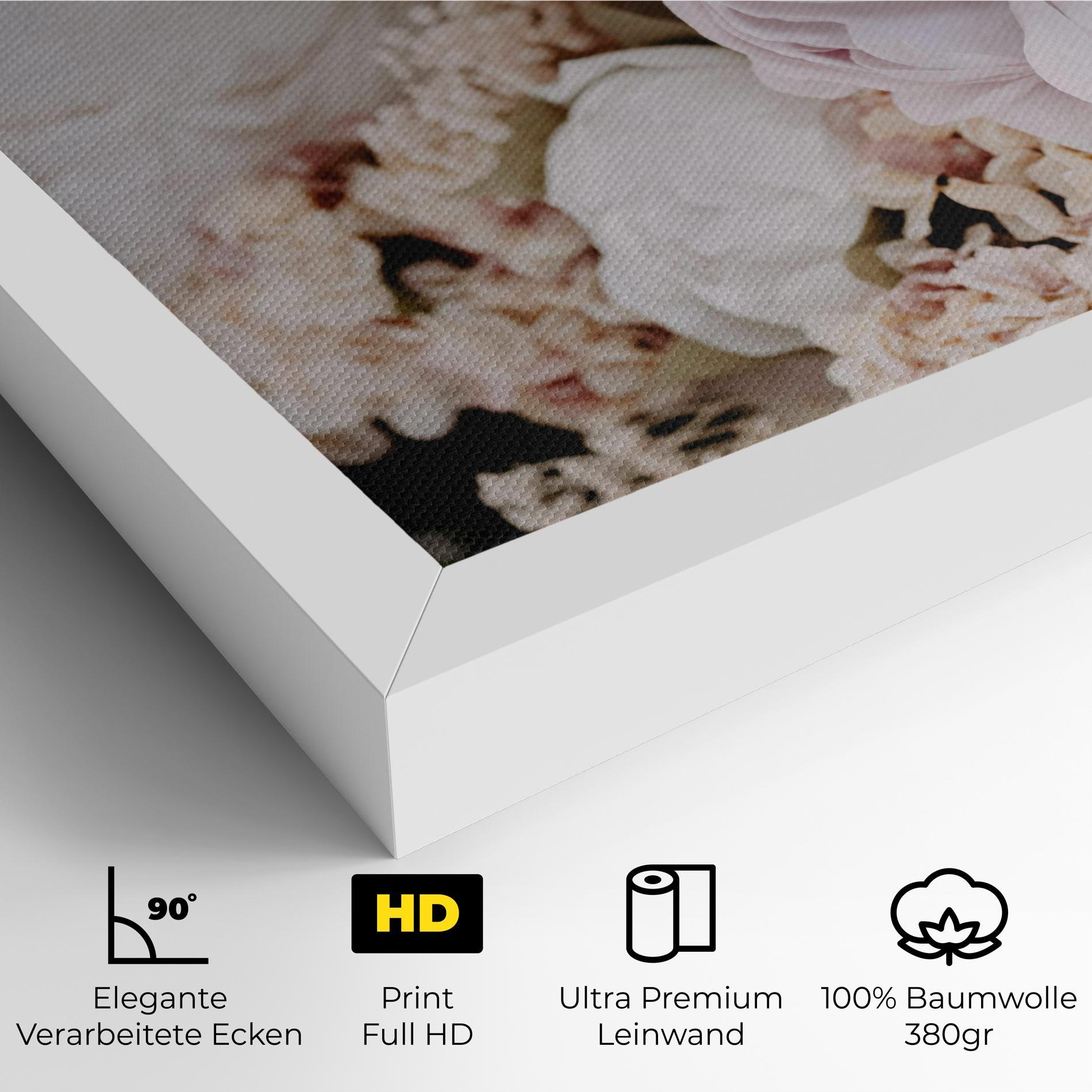 Leinwandbild Grey Peony Bouquet mockup 4