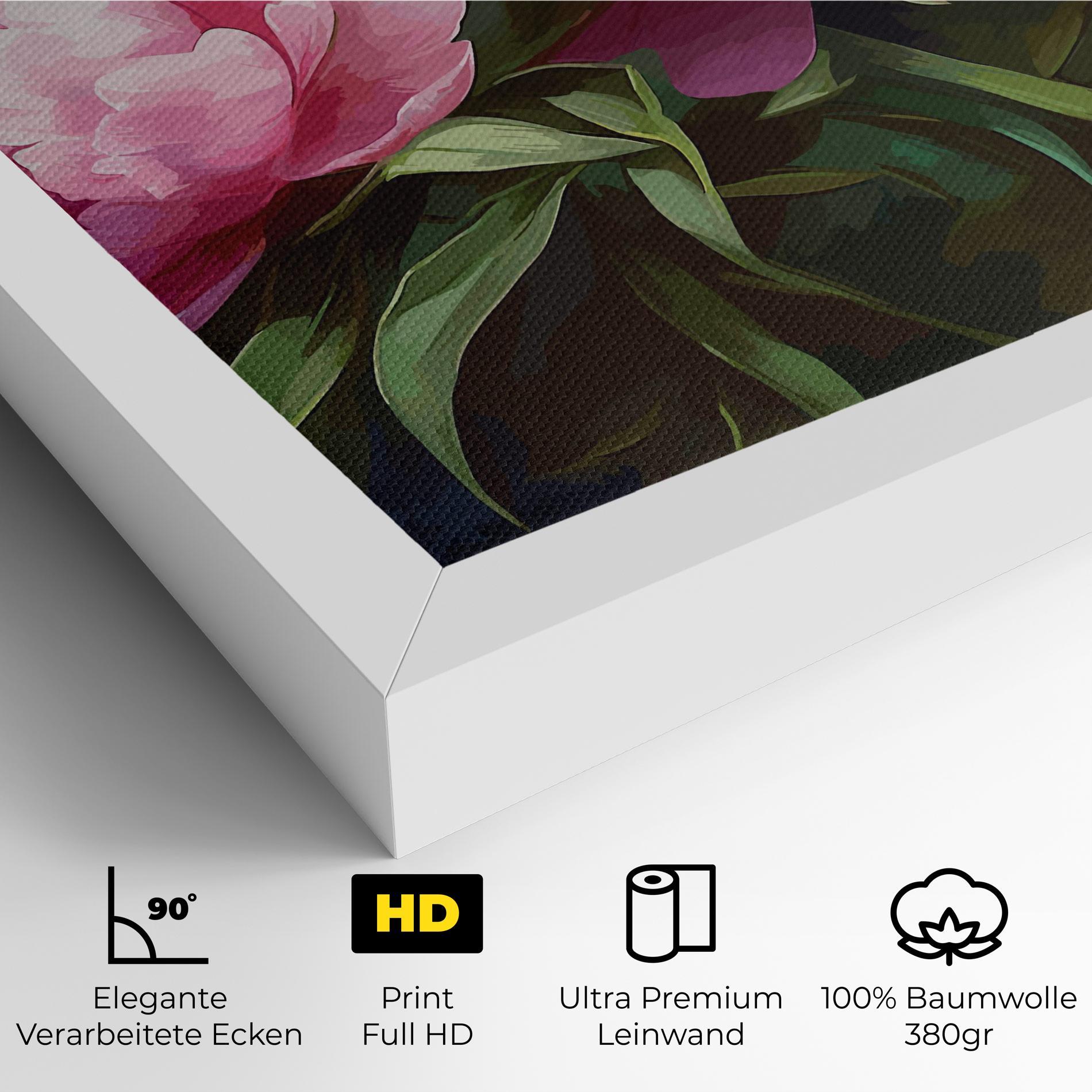 Leinwandbild Peonies Art mockup 4