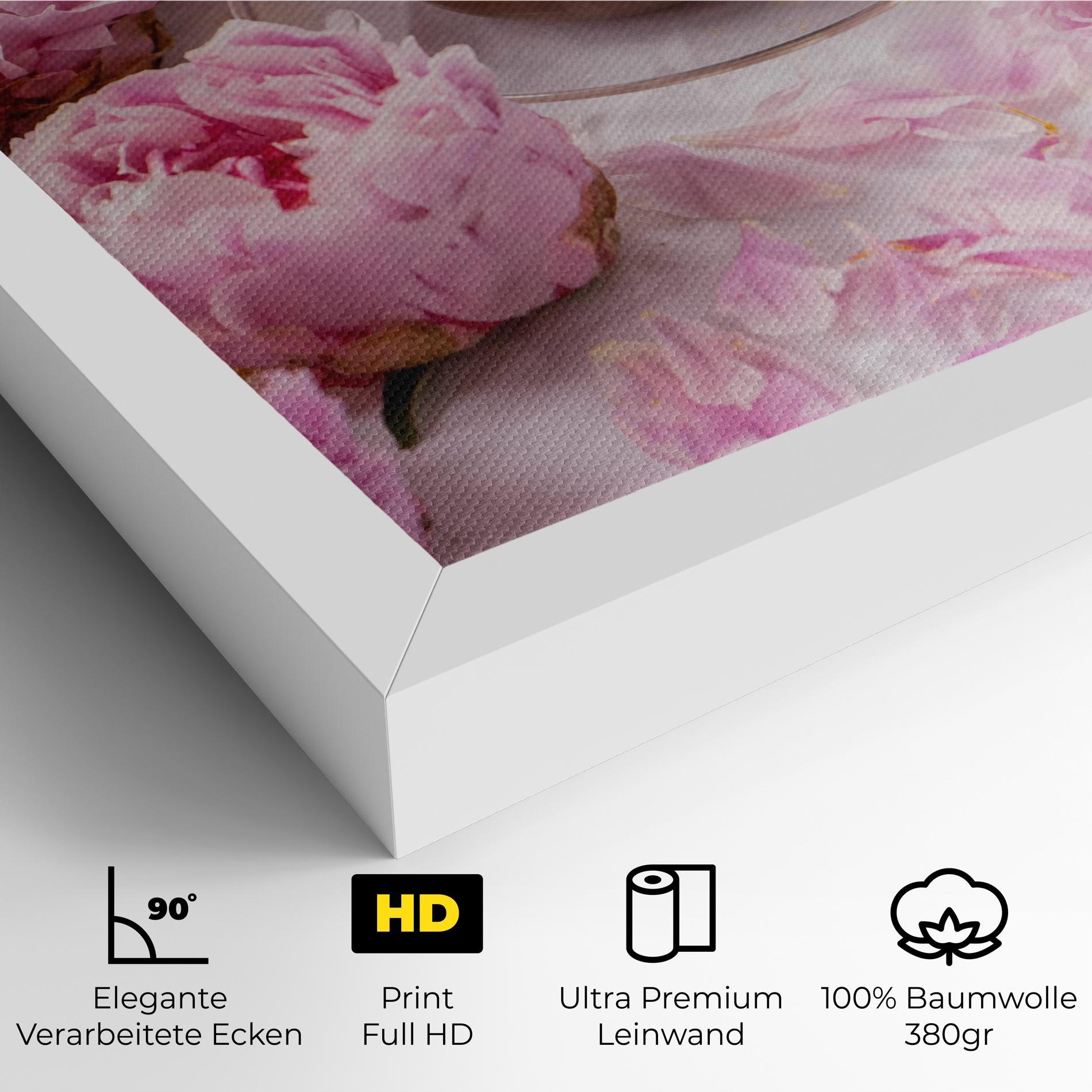 Leinwandbild Peony And Coffee mockup 4