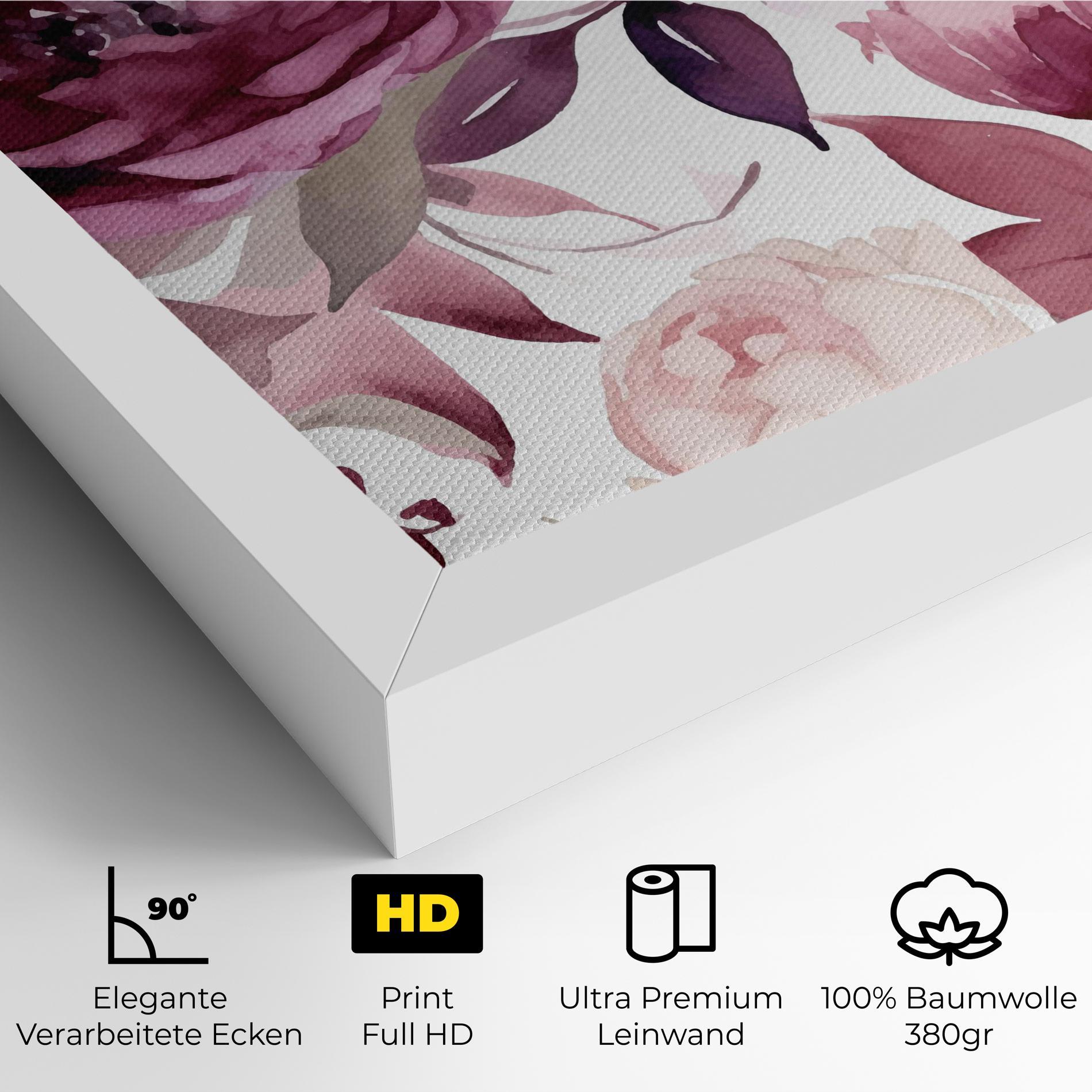 Leinwandbild Peony Pink Purple mockup 4