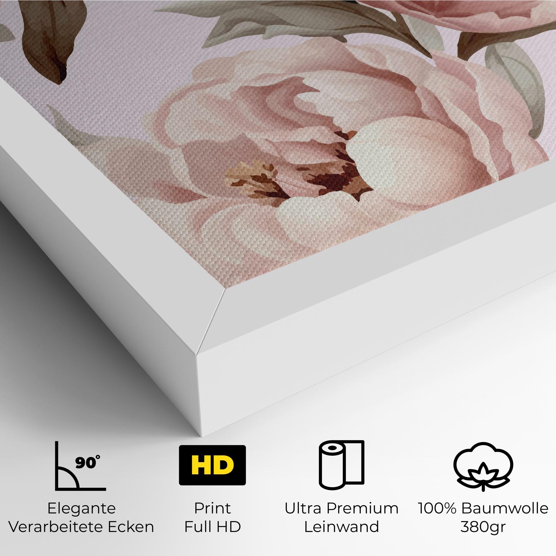 Leinwandbild Pink Peony Buds mockup 4