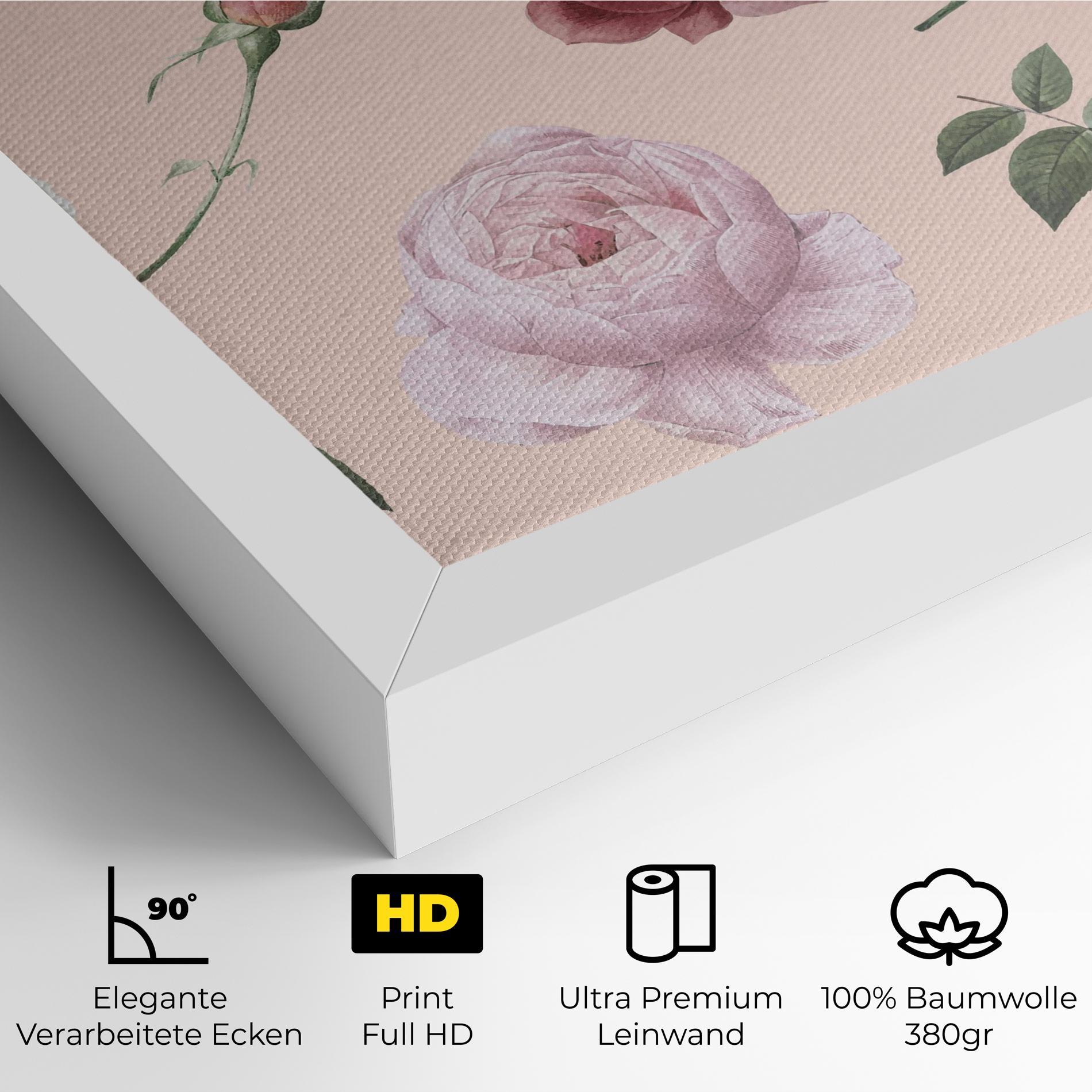 Leinwandbild Rose And Peony mockup 4