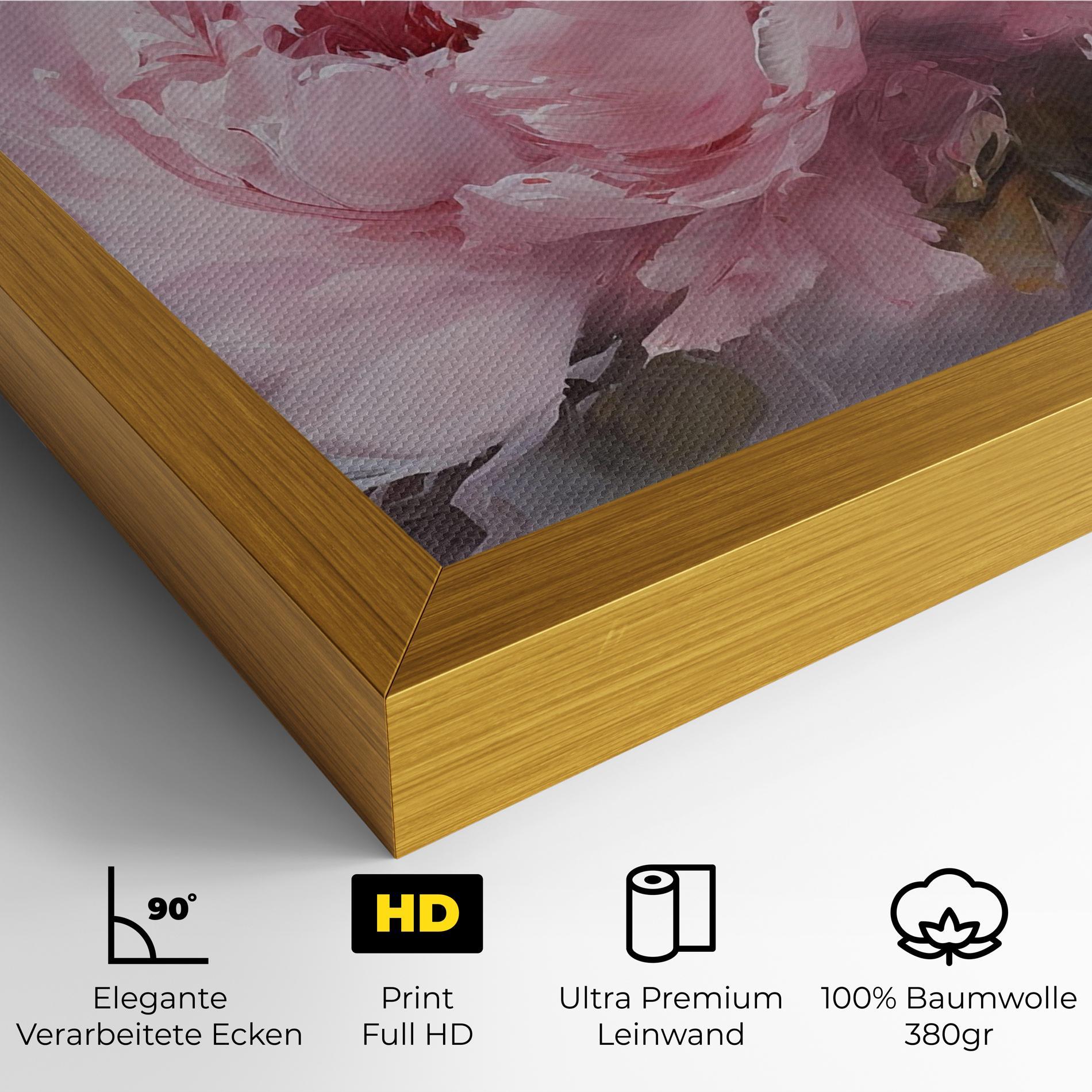 Leinwandbild Dreamy Painting Peony mockup 4