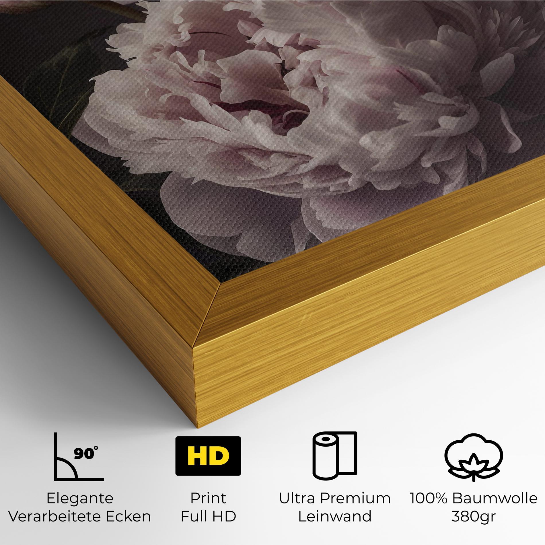 Leinwandbild Grey Pastel Pink Peony mockup 4