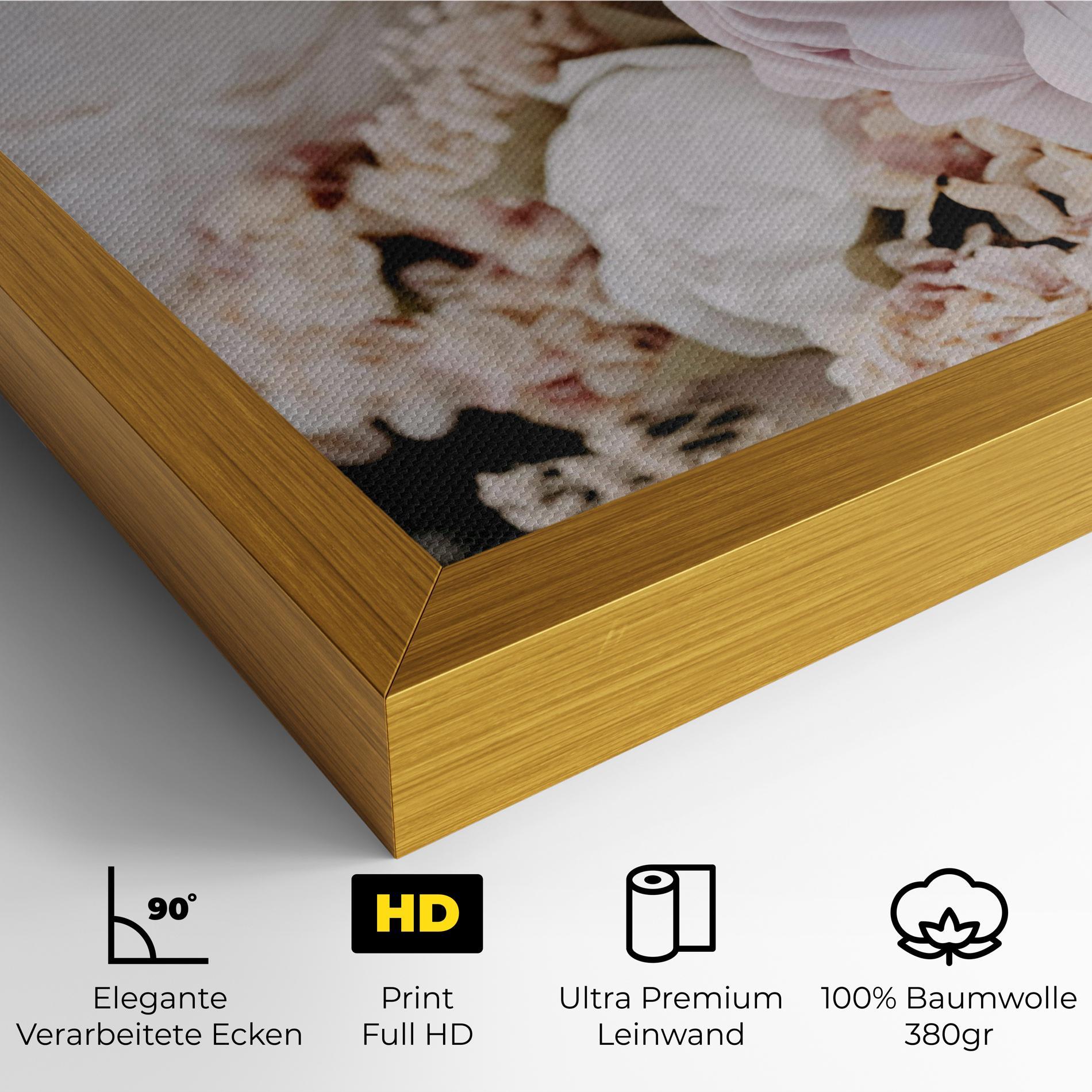 Leinwandbild Grey Peony Bouquet mockup 4