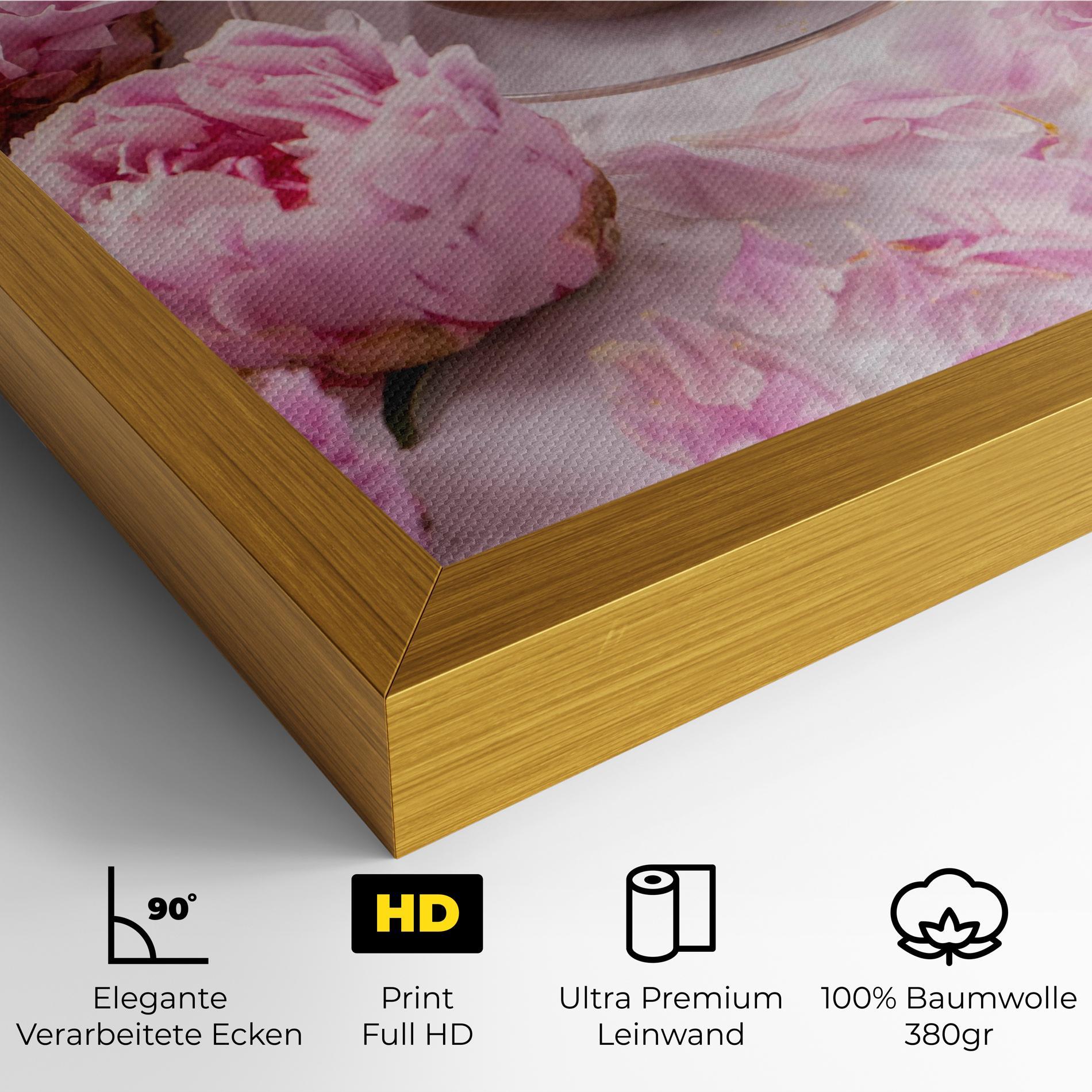 Leinwandbild Peony And Coffee mockup 4