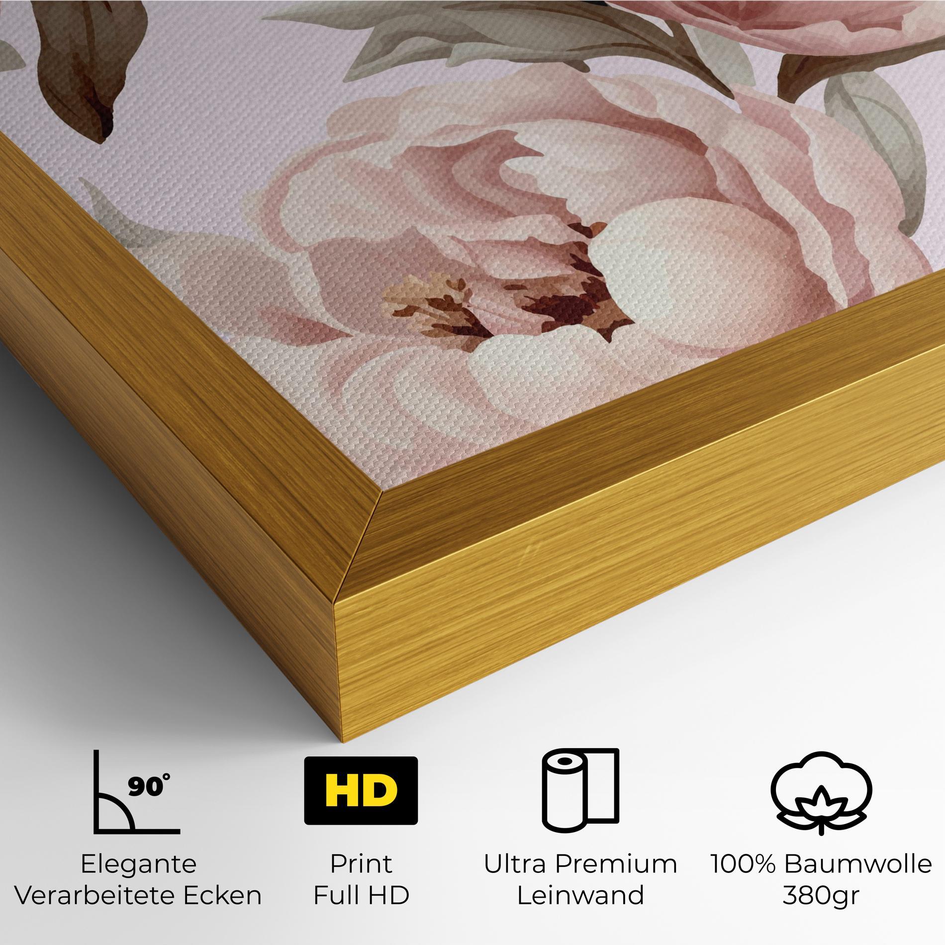 Leinwandbild Pink Peony Buds mockup 4
