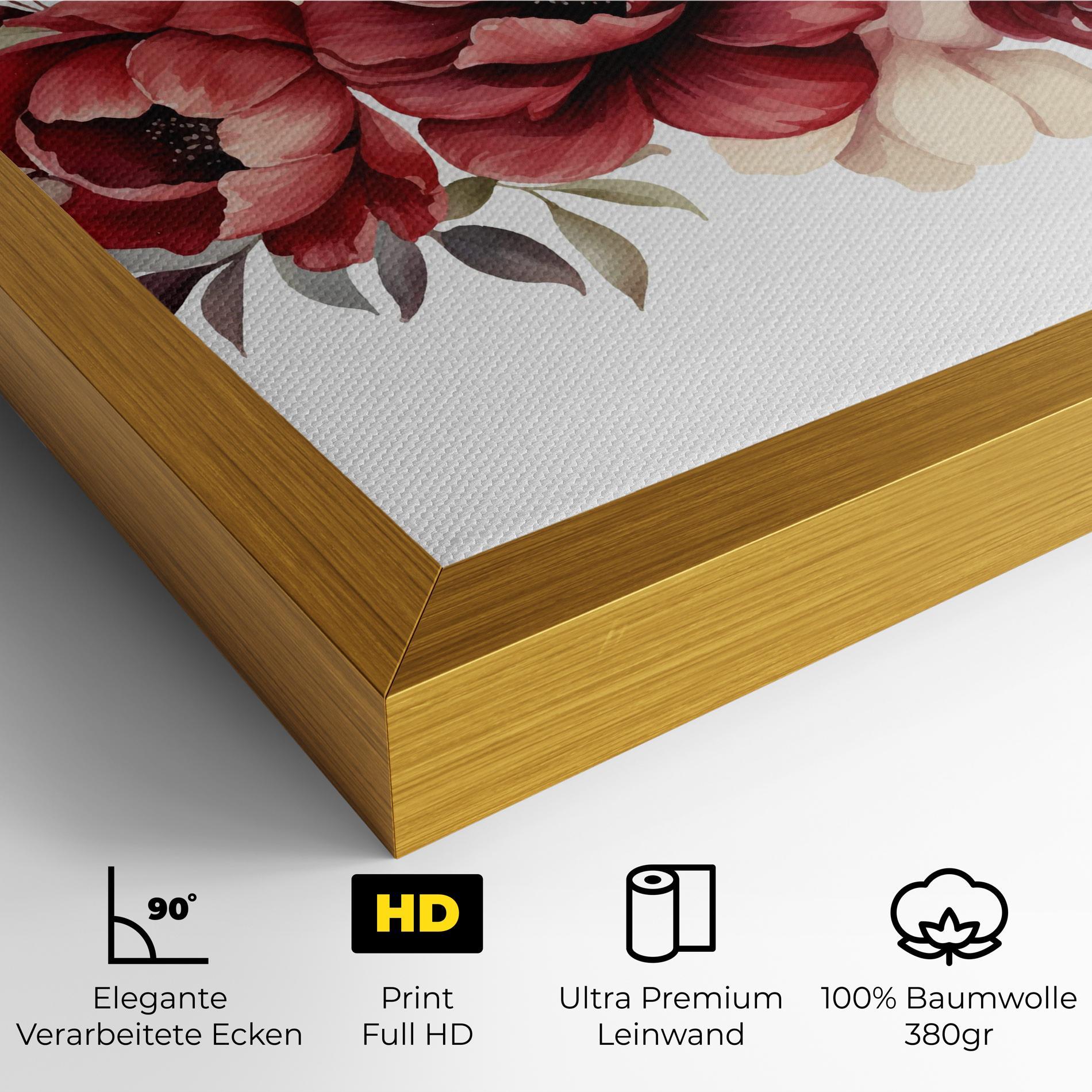 Leinwandbild Red Peony mockup 4
