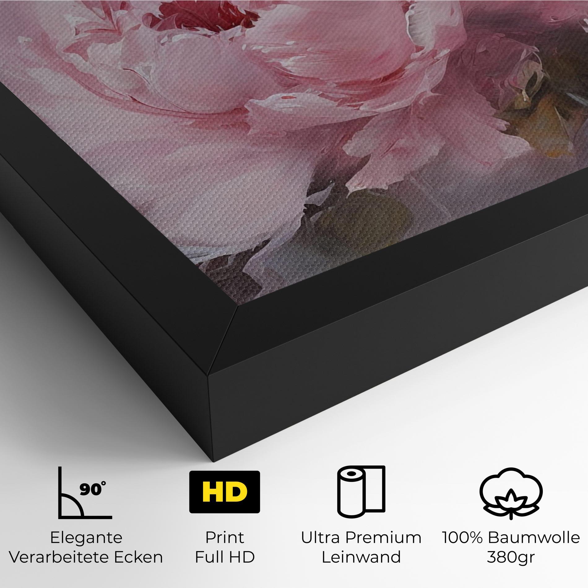 Leinwandbild Dreamy Painting Peony mockup 4