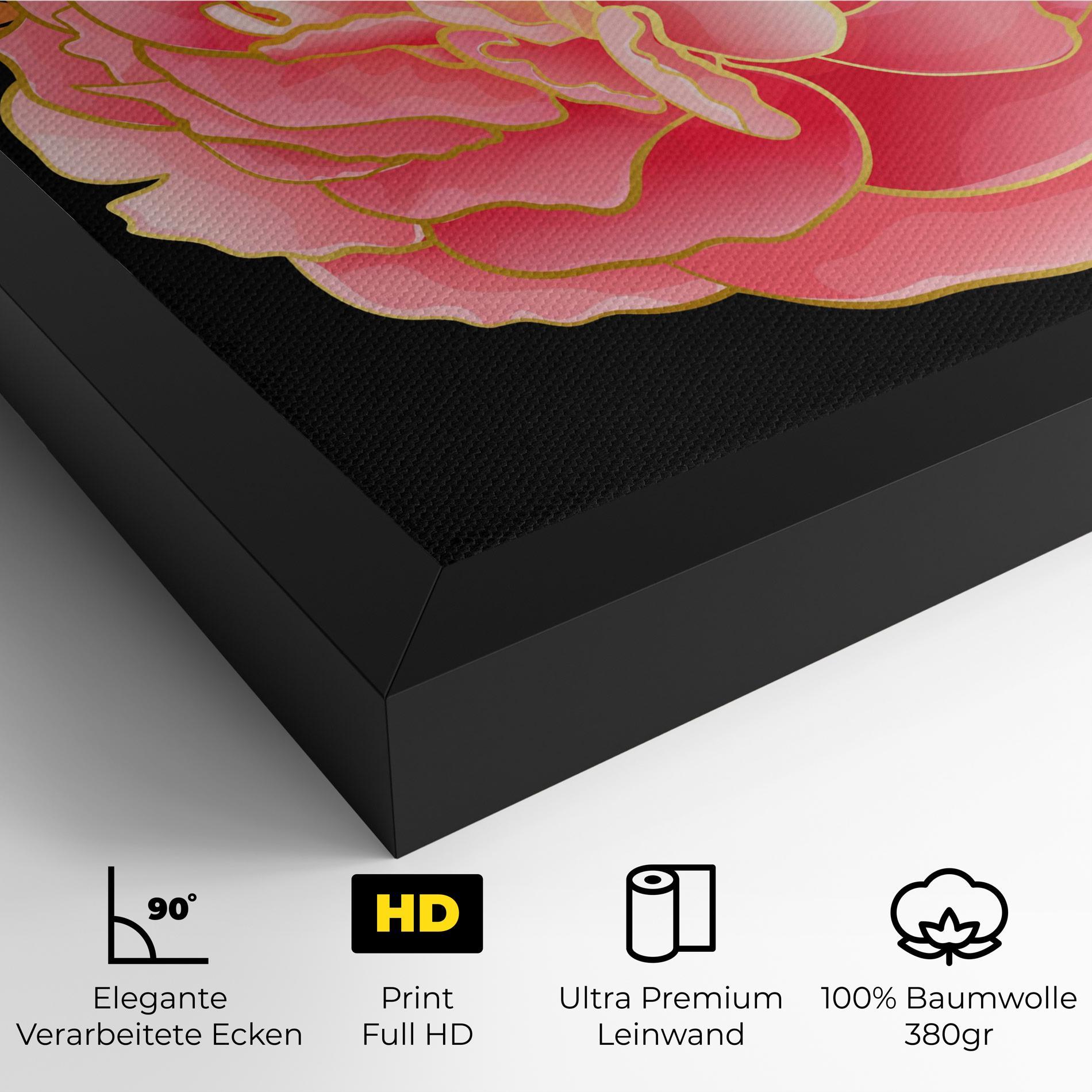 Leinwandbild Gold Pinkk Peony mockup 4